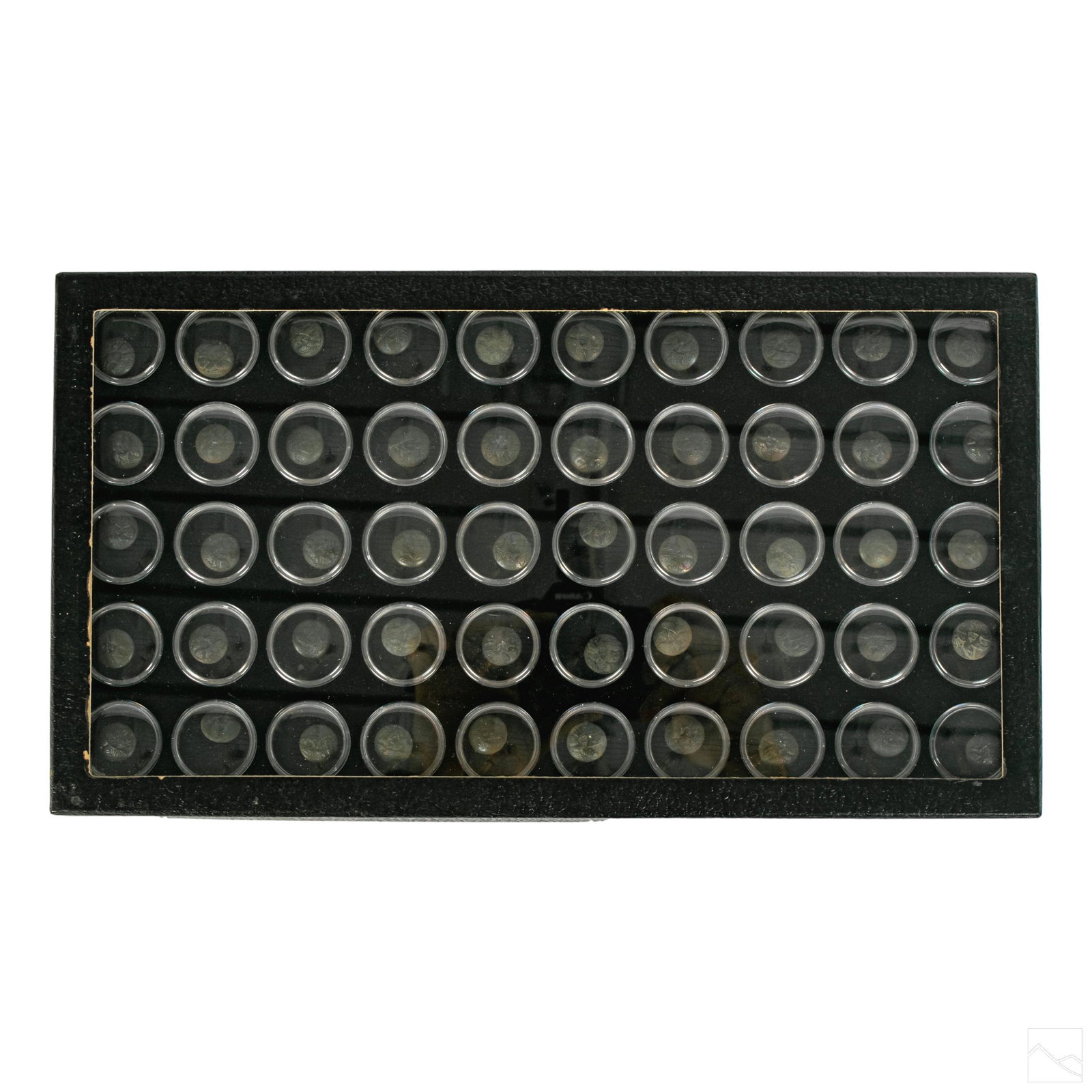 Seminole & Civil War Army Buttons Field Collection: Collection of 50 found original American Civil War or earlier Union Army uniform buttons, found near battlefields and near historic military encampments. All marked Scovills & Co., with a stamp that d