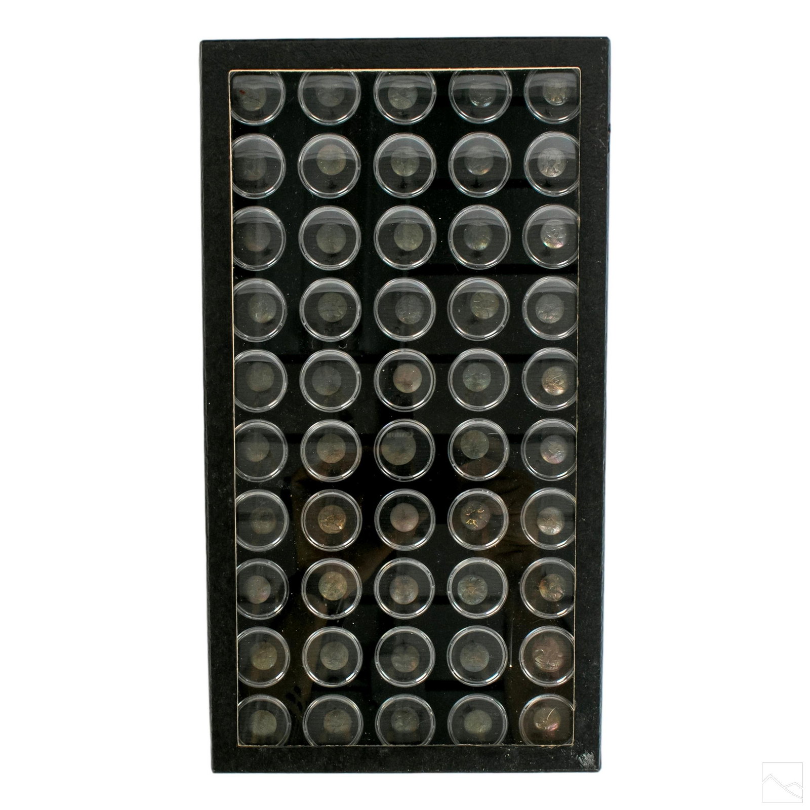 Seminole & Civil War Army Buttons Field Collection: Collection of 50 found original American Civil War or earlier Union Army uniform buttons, found near battlefields and near historic military encampments. Various manufacturers, mostly Scovill. Various