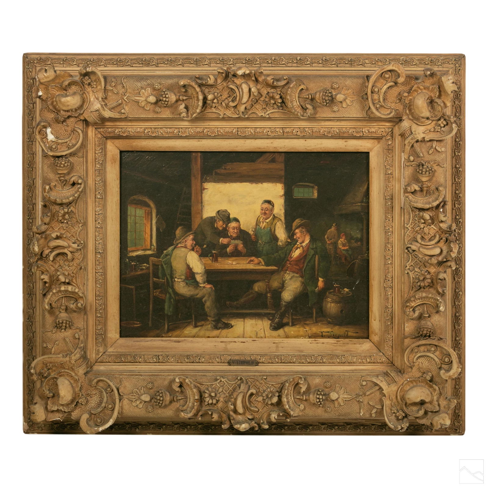 V. Liepold 19th Century Figural Scene Oil Painting (1 of 6)