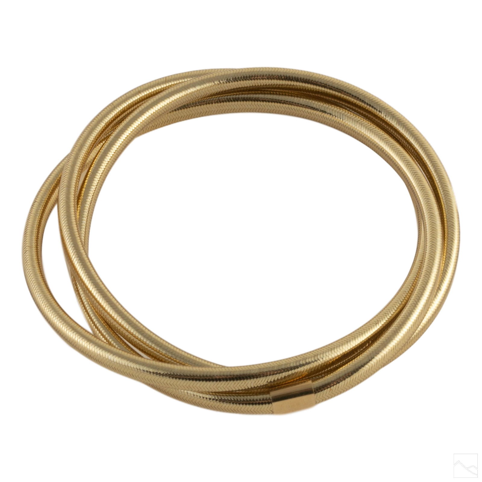 14K Gold Italian Braided 3 Strand Bangle Bracelet (1 of 5)