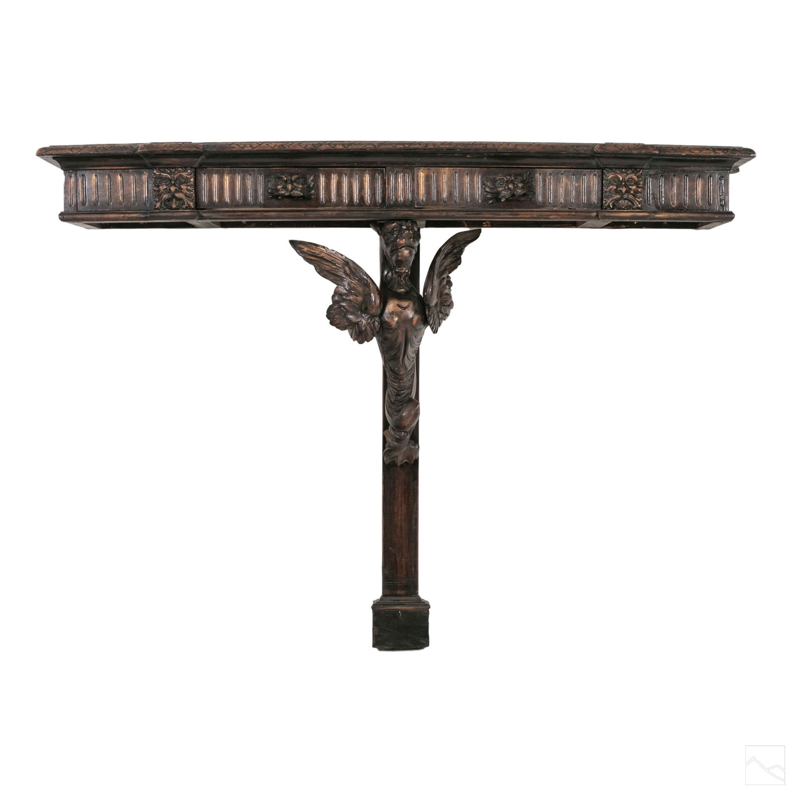 Carved Wood 4 Ft. Wall Mounted Entry Table Console (1 of 8)