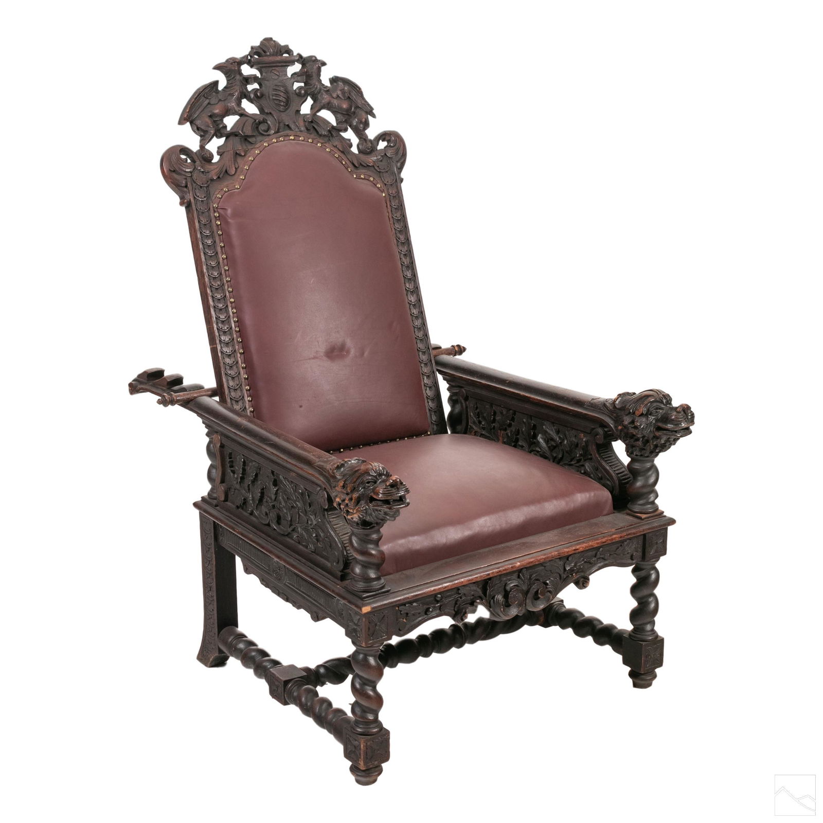 Gothic Revival Adjustable Recliner Throne Chair (1 of 10)