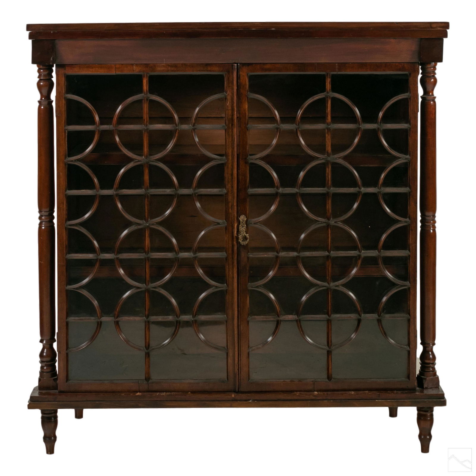 Carved Wood Curio Display Cabinet with Footed Base (1 of 7)