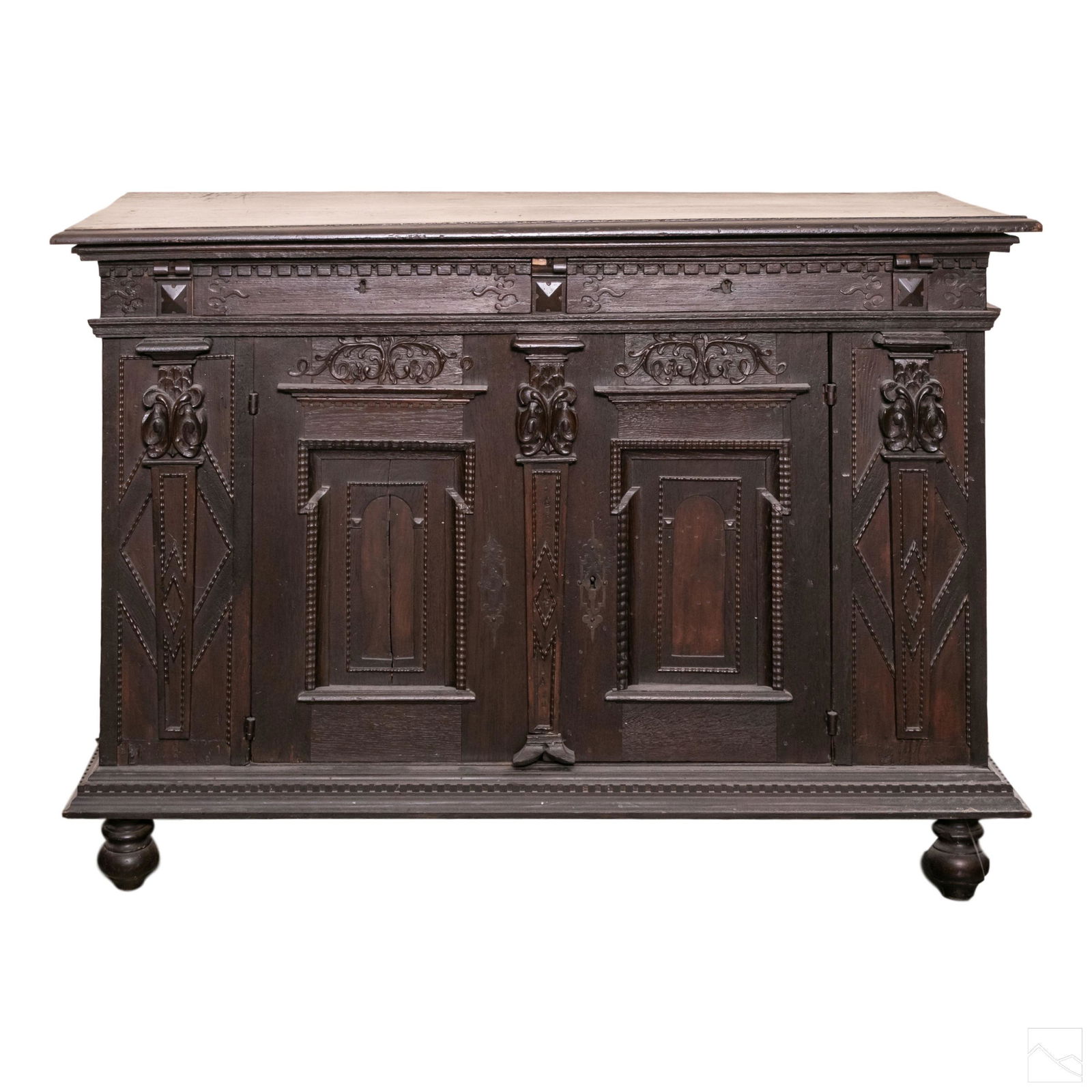 Gothic Revival Antique Carved Wood Dresser Cabinet (1 of 7)