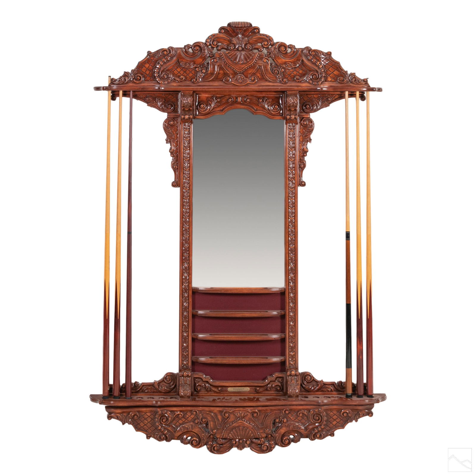 Carved Wood 6 Ft Rock Star Mirror & Cue Stick Rack (1 of 6)