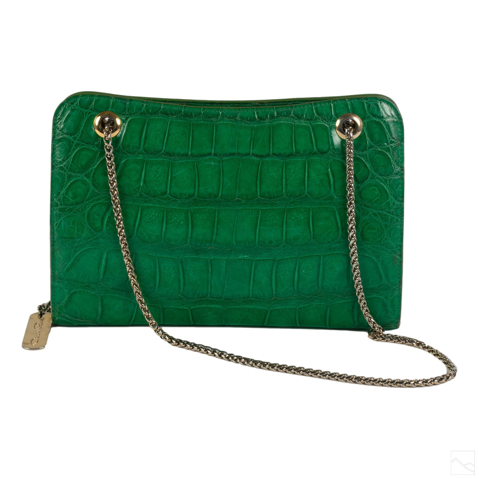 Oscar De La Renta Green Alligator Purse Hand Bag (1 of 8)
