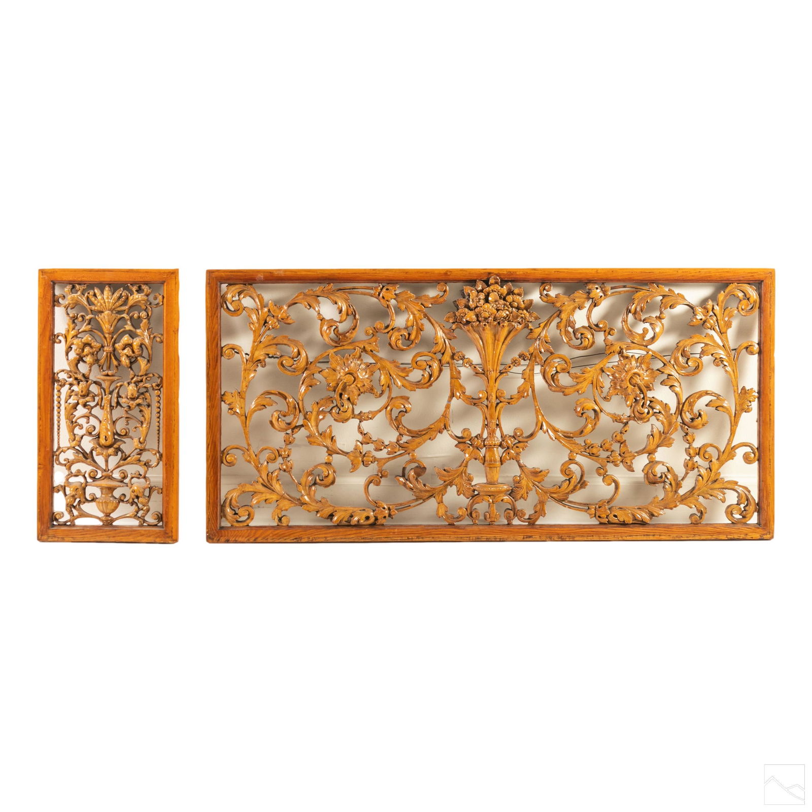 Adams Style Antique Floral Carved Wood Panel LOT (1 of 7)