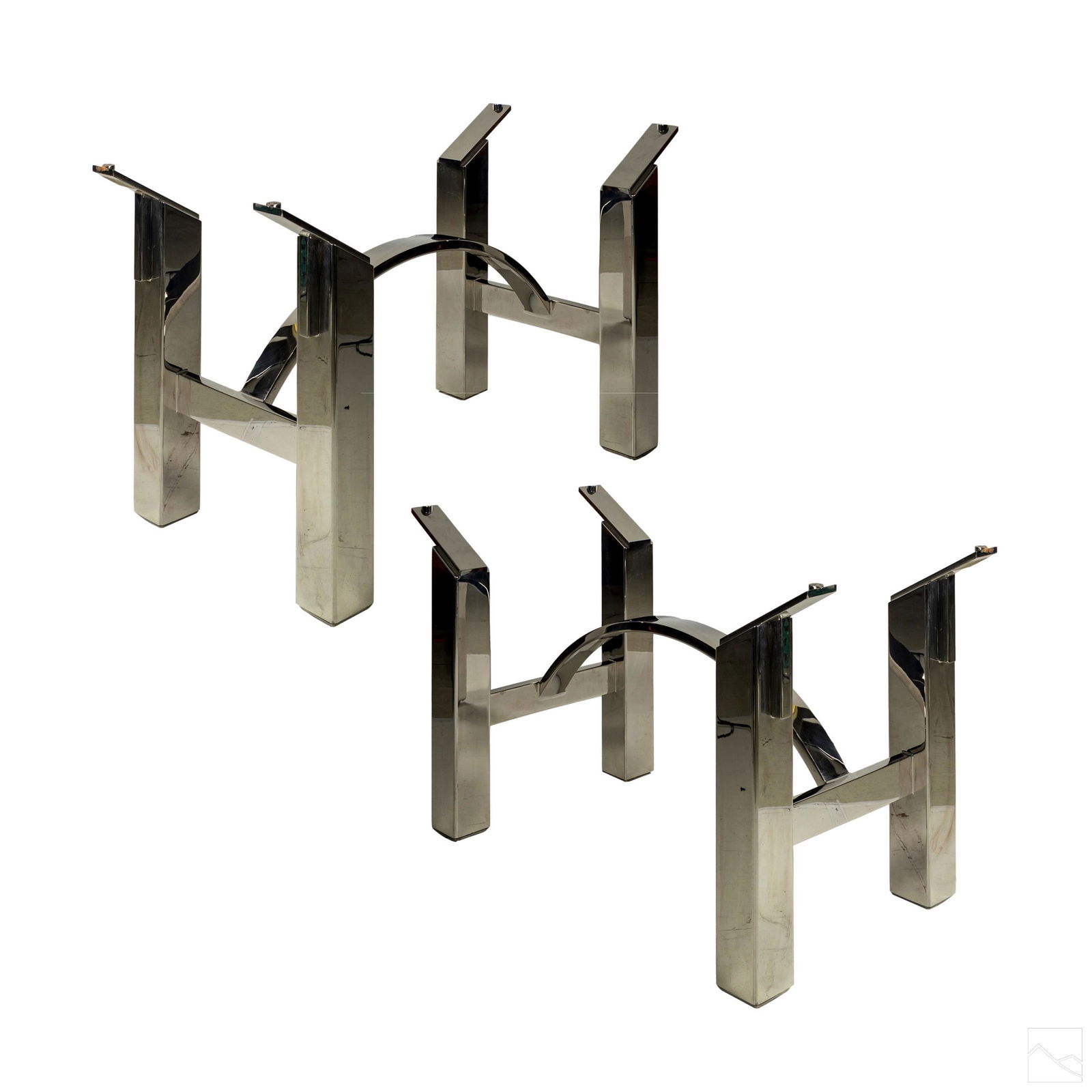 Mid Century Modern Chrome Console Table Bases Pair (1 of 5)