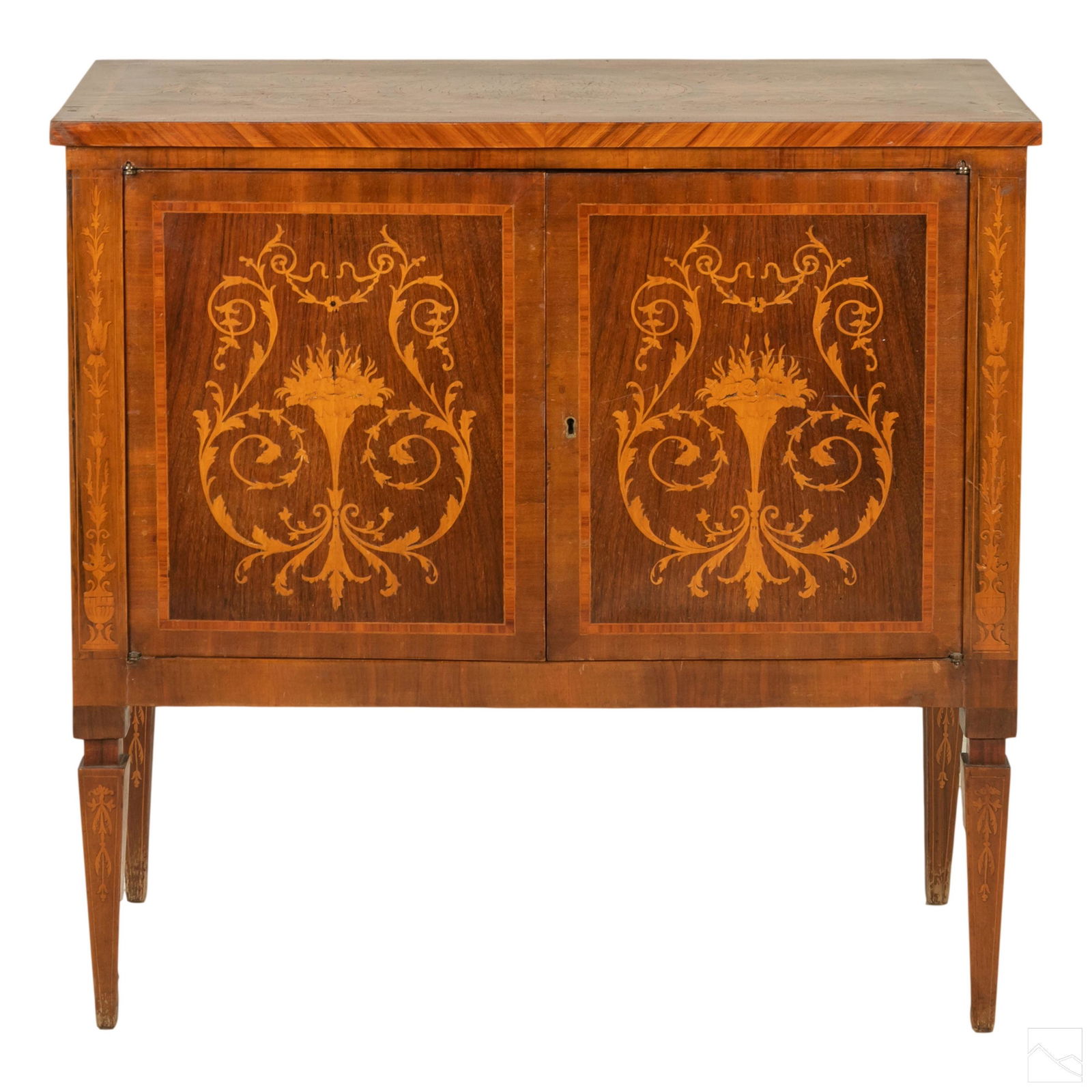 Mid Century Modern Italian Wood Inlay Cocktail Bar (1 of 9)