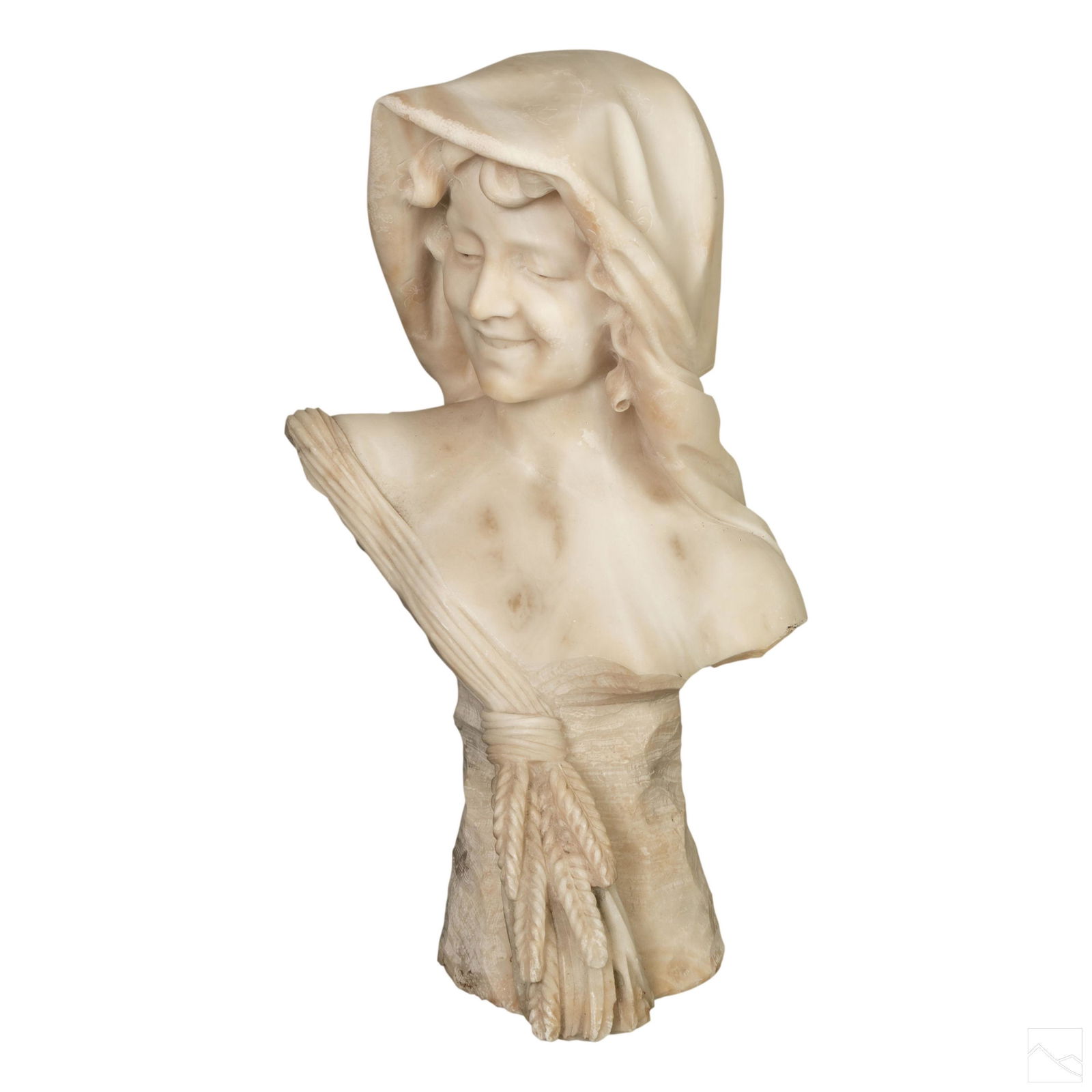 Irish Lass Antique Allegorical Alabaster Sculpture (1 of 8)