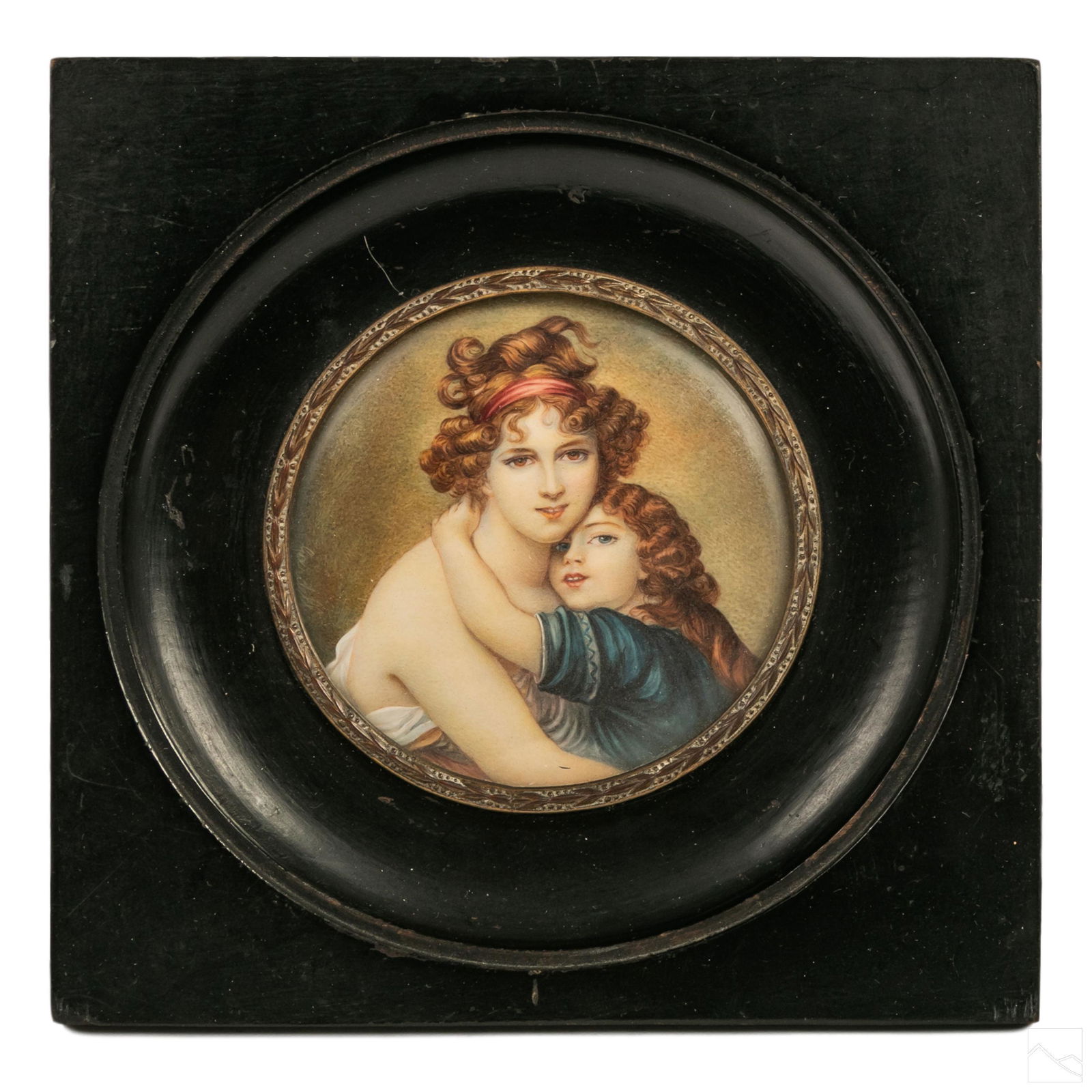 Georgian Miniature Mother Child Portrait Painting (1 of 4)