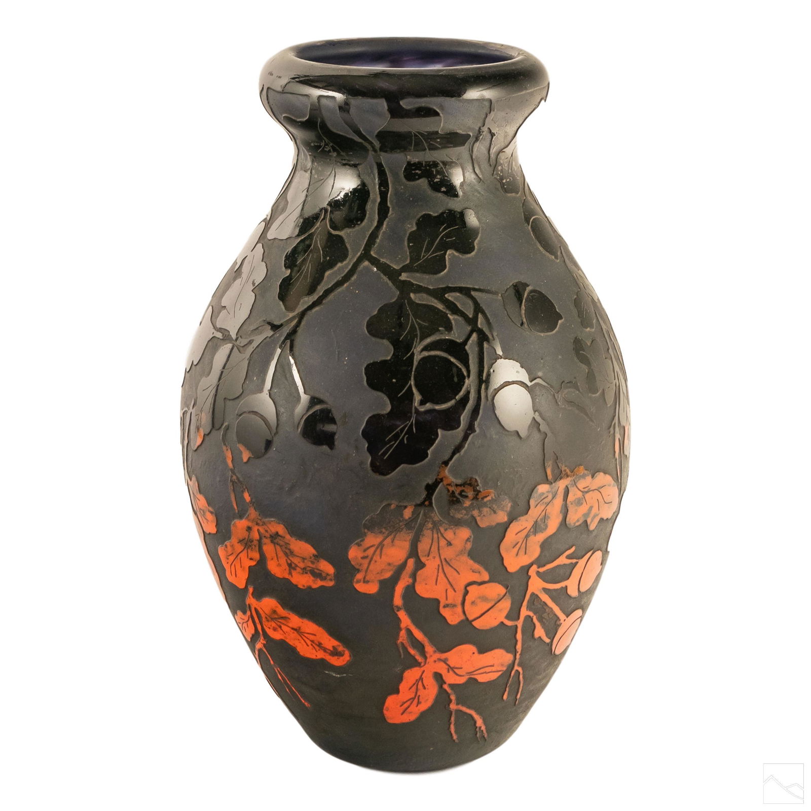 Degue French Art Deco Cameo Glass Floral Vase (1 of 5)