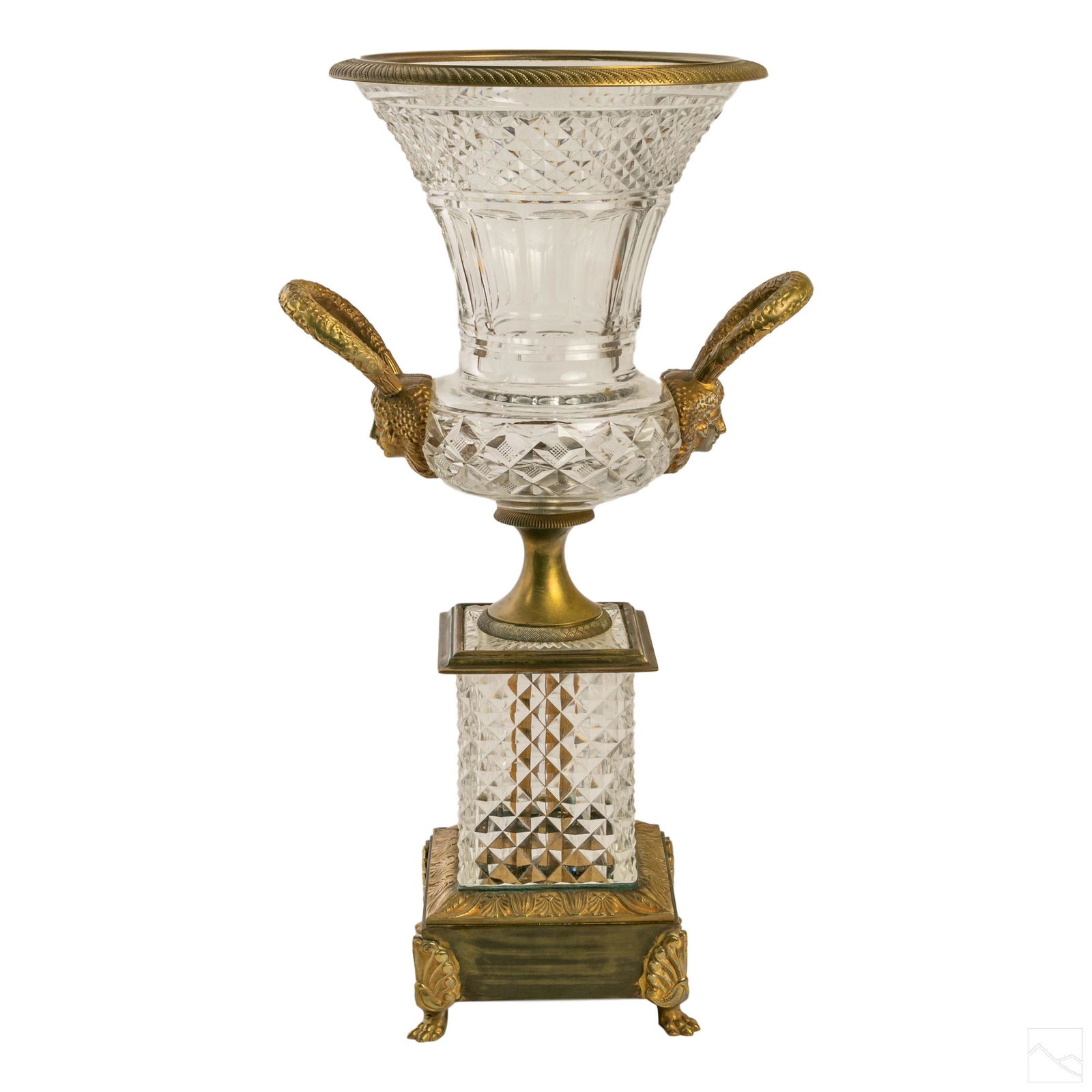 Baccarat Style 19" Crystal & Bronze Art Deco Vase (1 of 6)
