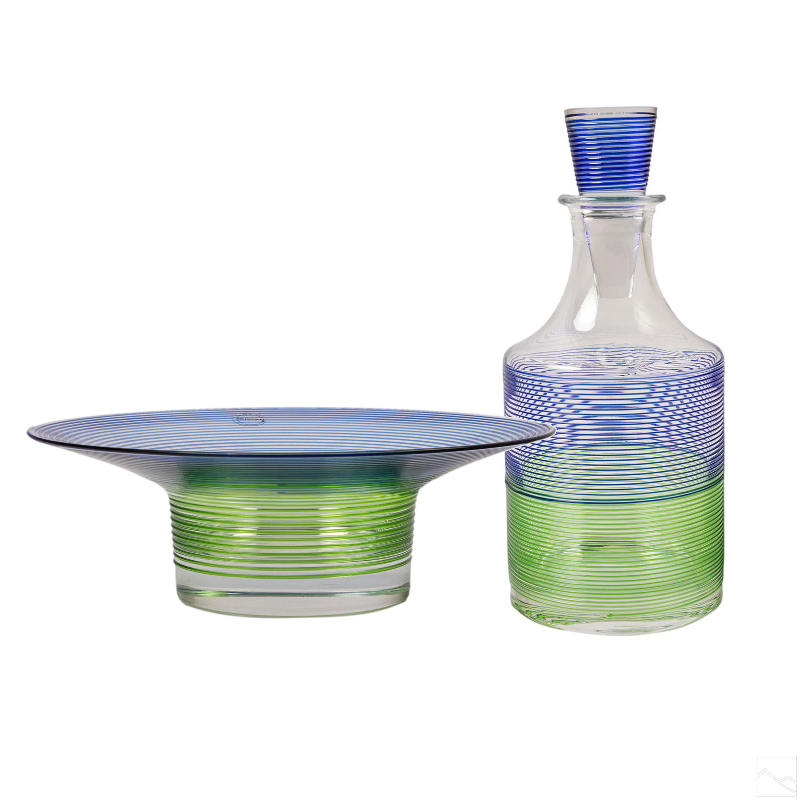 Salviati Crystal Stringa Art Glass Bowl & Decanter (1 of 11)