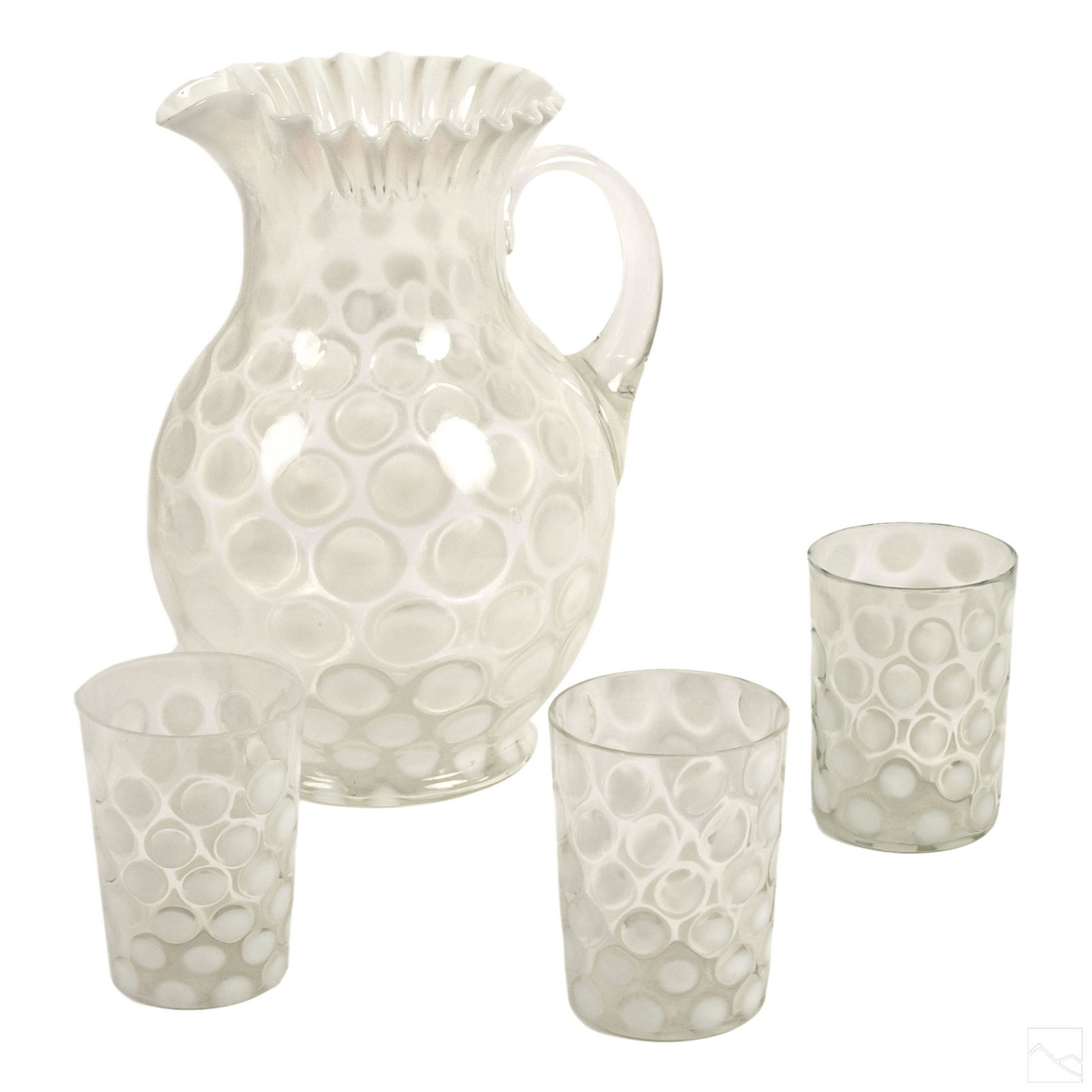 Fenton Antique Coins Opalescent Pitcher & Tumblers (1 of 9)