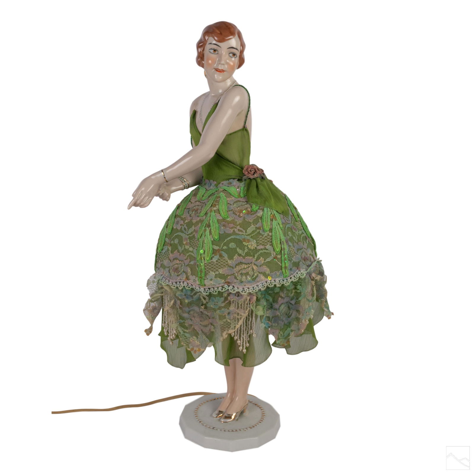 Gebruder Heubach 23" Art Deco Antique German Lamp (1 of 11)