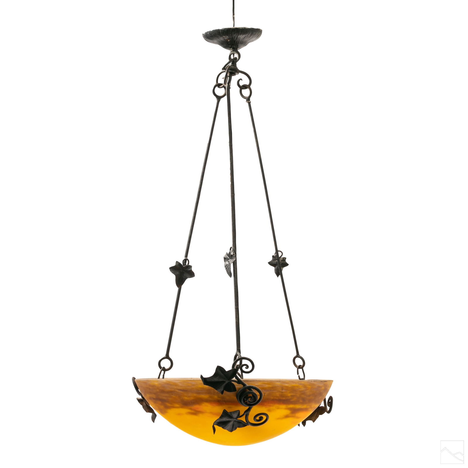 Muller Freres 31" French Art Glass Dome Chandelier (1 of 6)