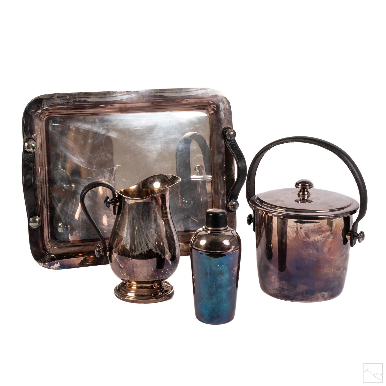 Plata Lappas 4PC Silverplate & Leather Serving Set (1 of 13)