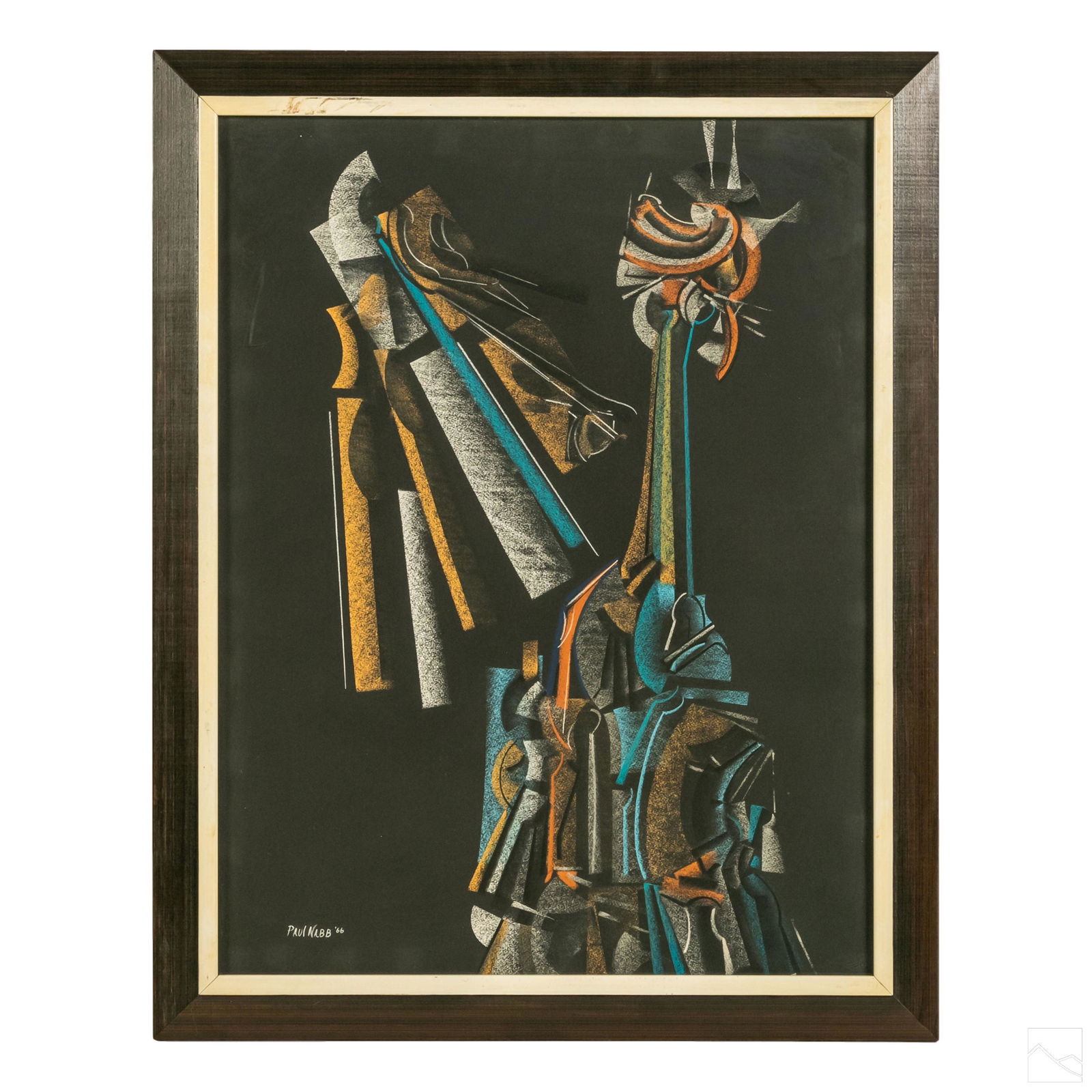 Paul Nabb Modern Figural Abstract Pastel Drawing (1 of 5)