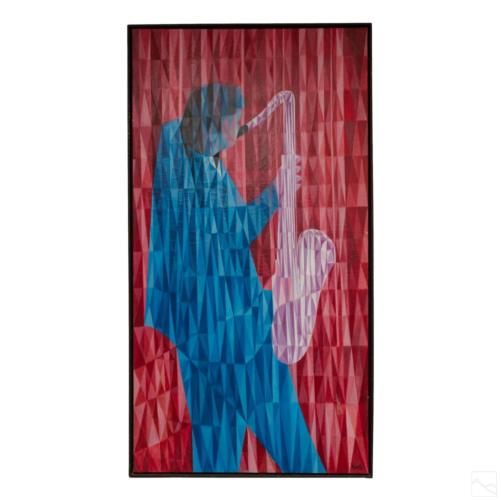 Edith Sachs 20C Abstract Figural Musician Painting (1 of 7)