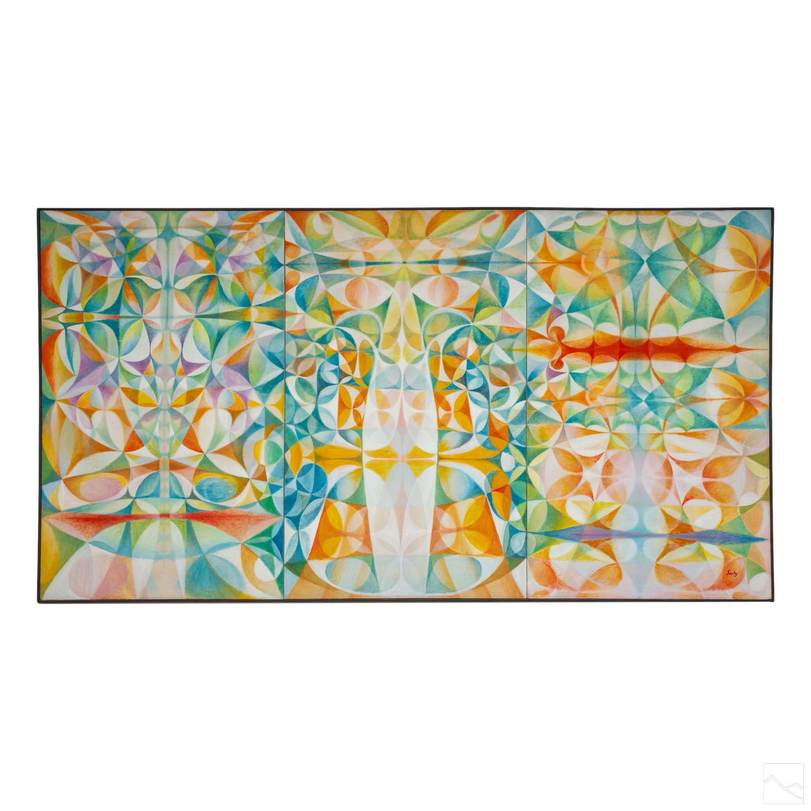 Edith Sachs 20C Abstract Geometry Figural Painting (1 of 6)