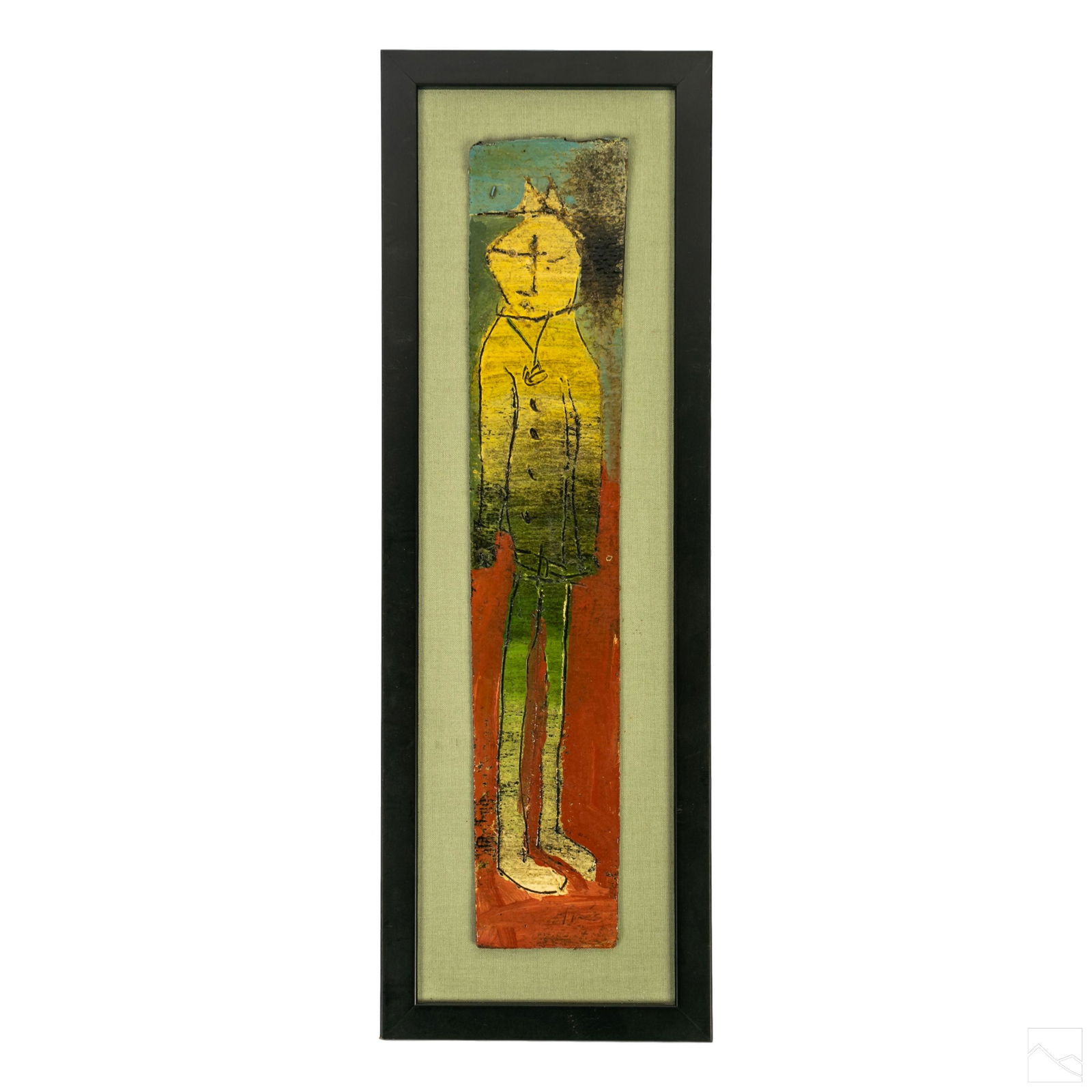 Tres Taylor Naive Abstract Art Tar Paper Painting (1 of 5)