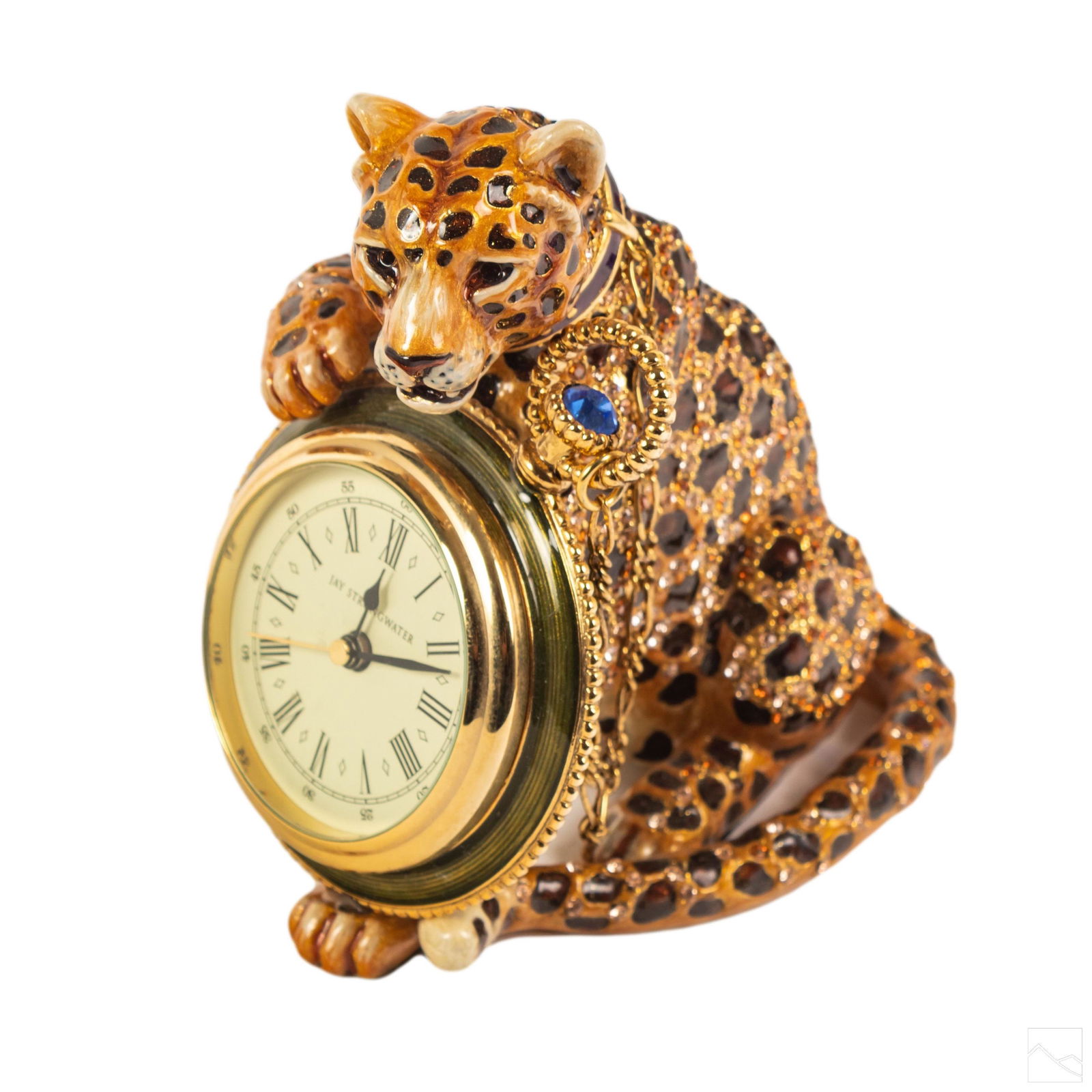 Jay Strongwater Walter Leopard Sculpture and Clock (1 of 6)
