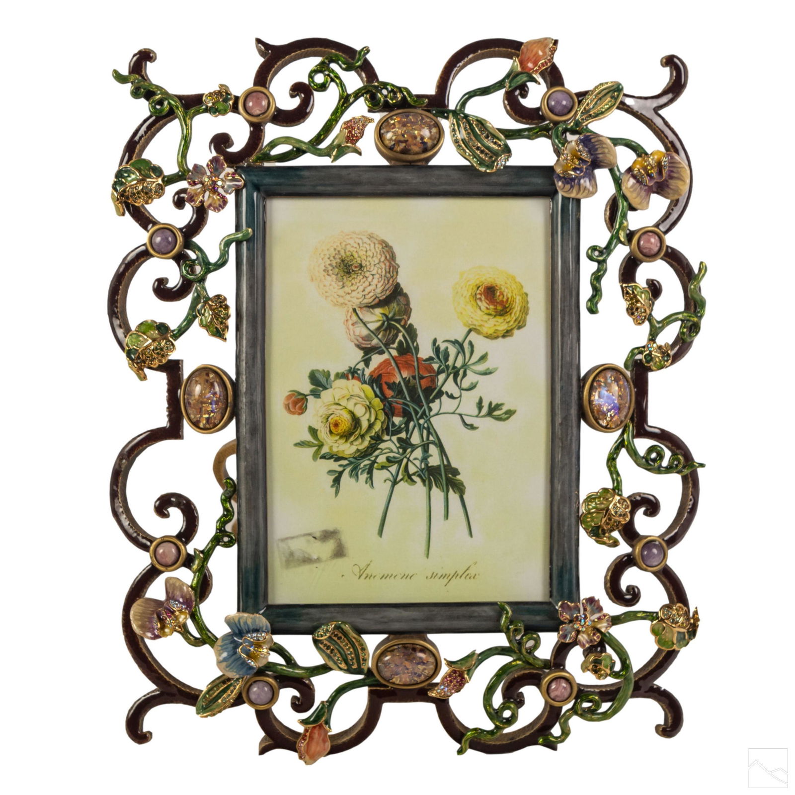 Jay Strongwater 12" Swarovski Floral Picture Frame (1 of 6)