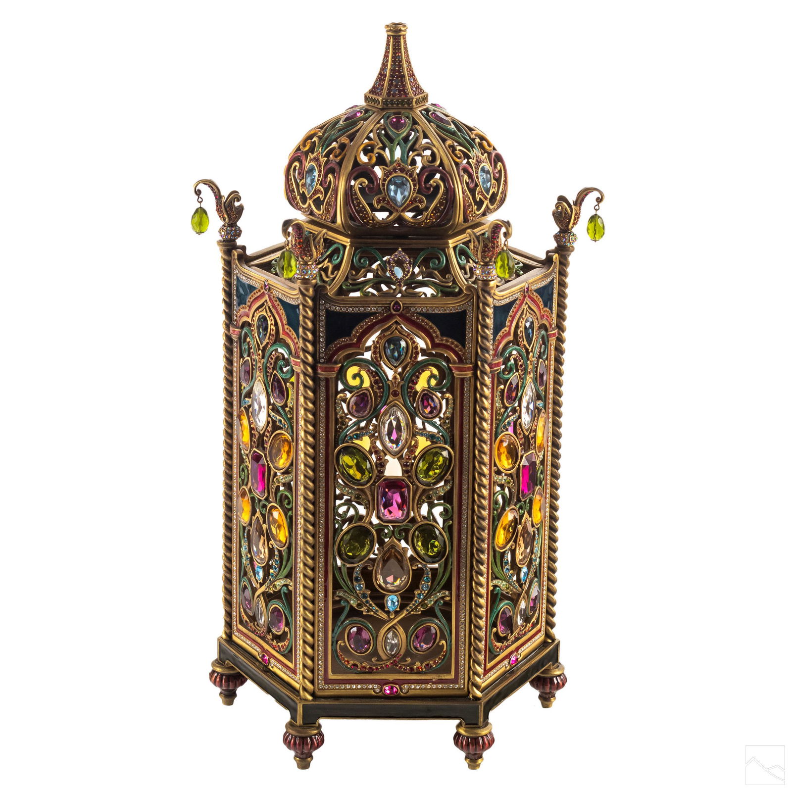 Jay Strongwater Ornate Lidded Candle Box Lantern (1 of 7)