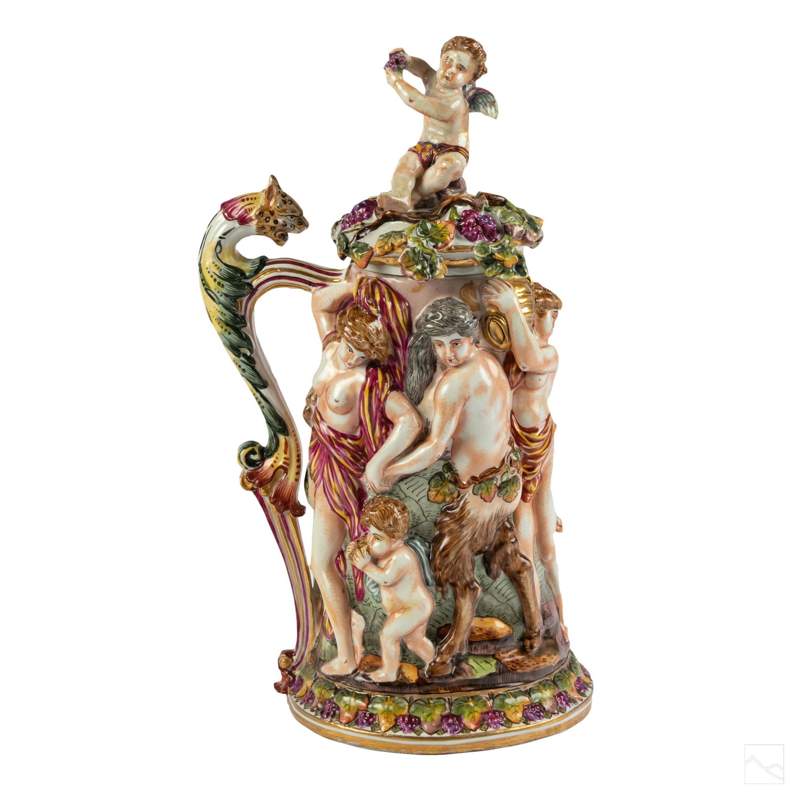 Capodimonte Neoclassical Bacchanal Lidded Tankard (1 of 9)