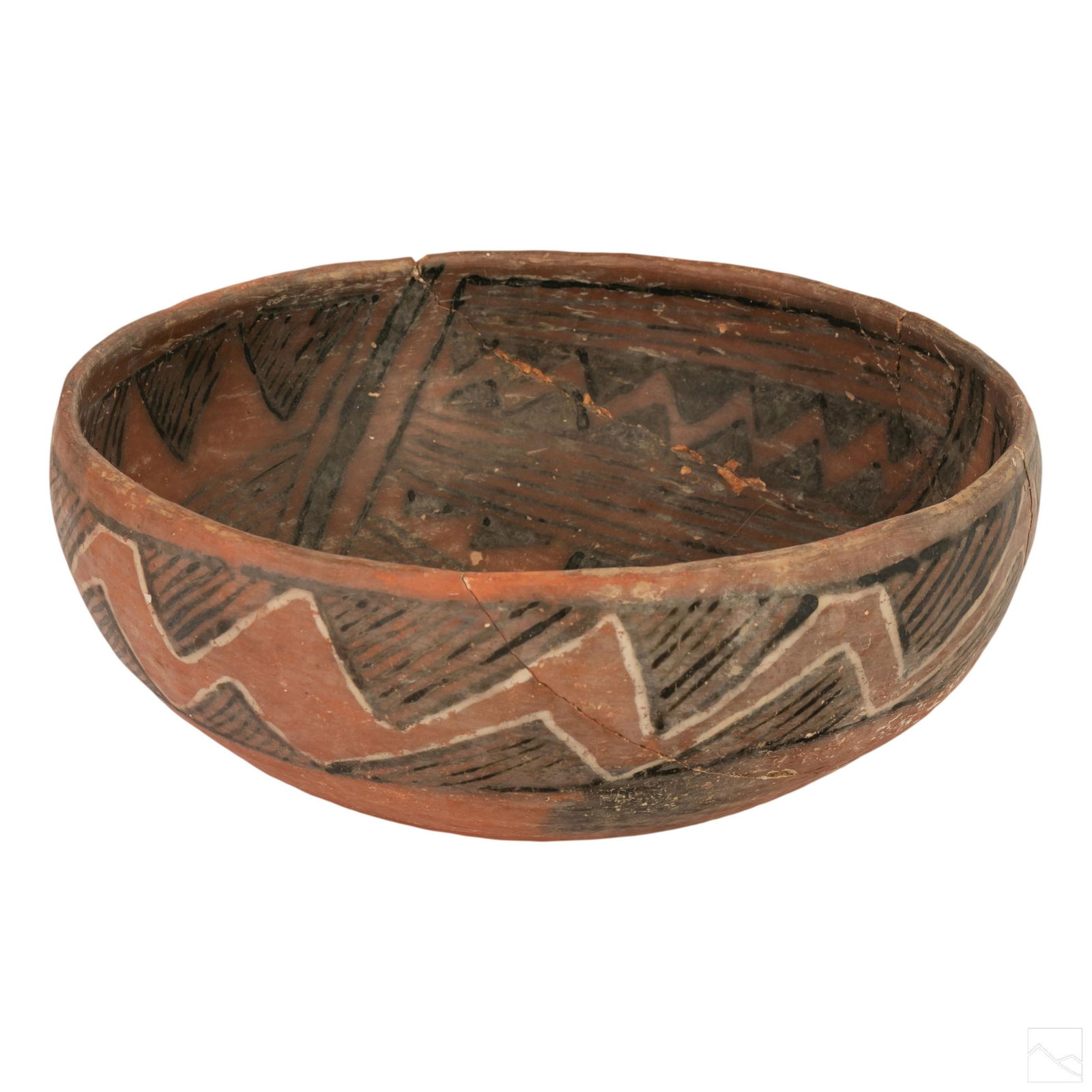 Native American Antique 10" Red Clay Pottery Bowl (1 of 7)