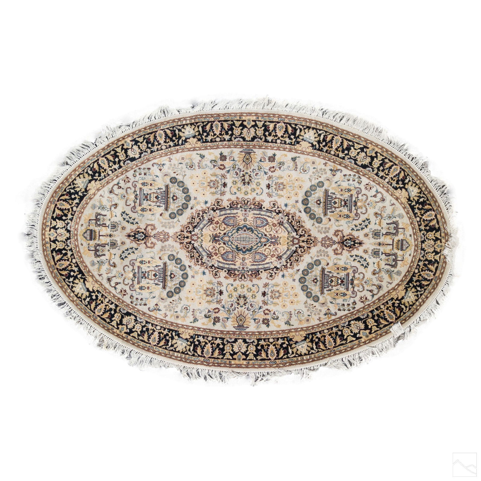 Oriental 75" Oval Hand Knotted Style Wool Area Rug (1 of 4)
