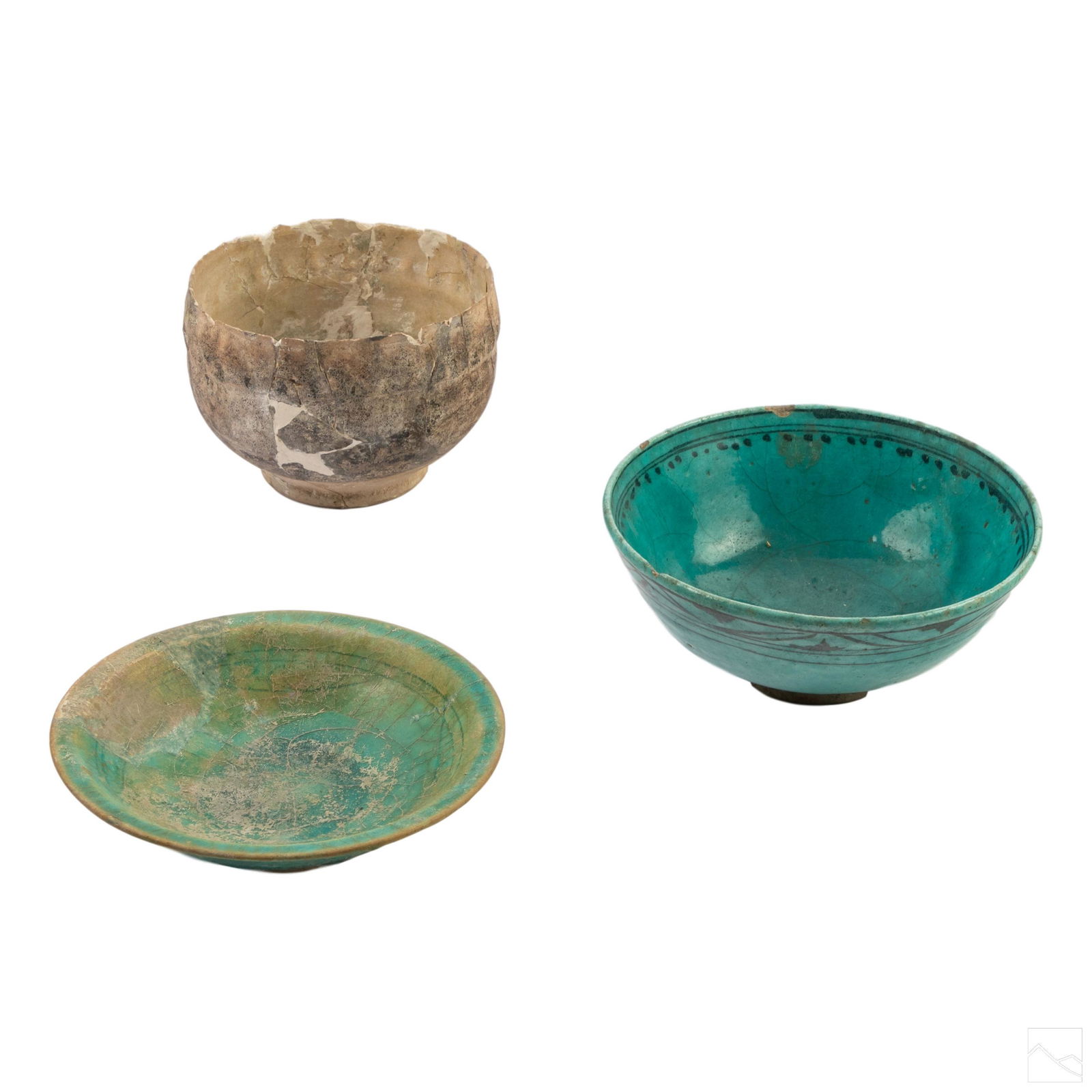 Ancient Persian Glaze Clay Pottery Bowl Collection (1 of 12)