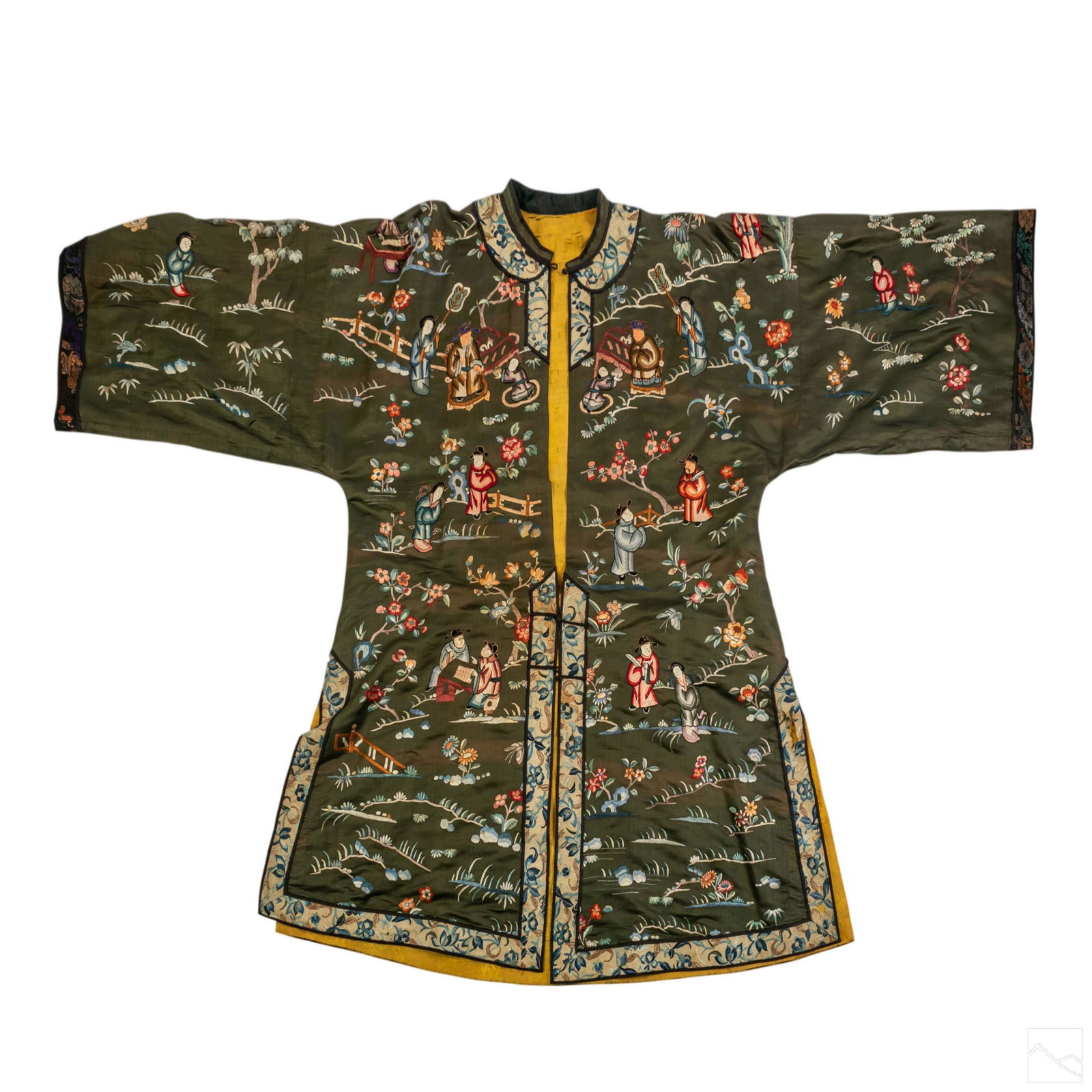 Chinese Green Silk Embroidered Kimono Hanfu Jacket (1 of 8)