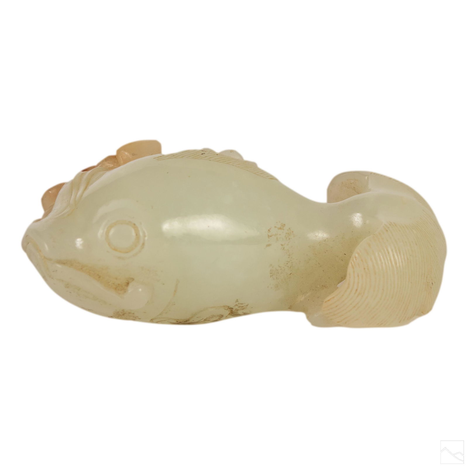 Chinese Antique Carved White Jade Koi Fish Statue (1 of 5)