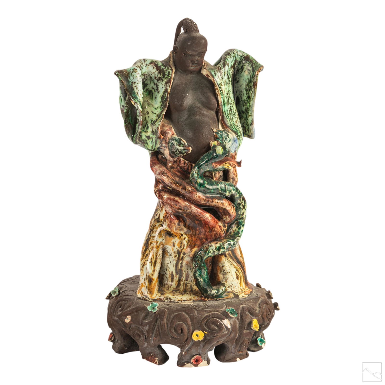 Chinese Pottery Immortal & Madame Snake Sculpture (1 of 8)