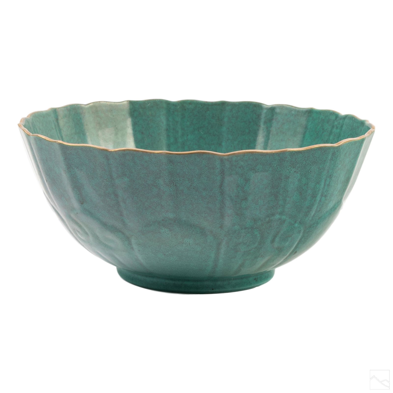 Chinese Robins Egg Blue Glaze Porcelain Lotus Bowl (1 of 5)