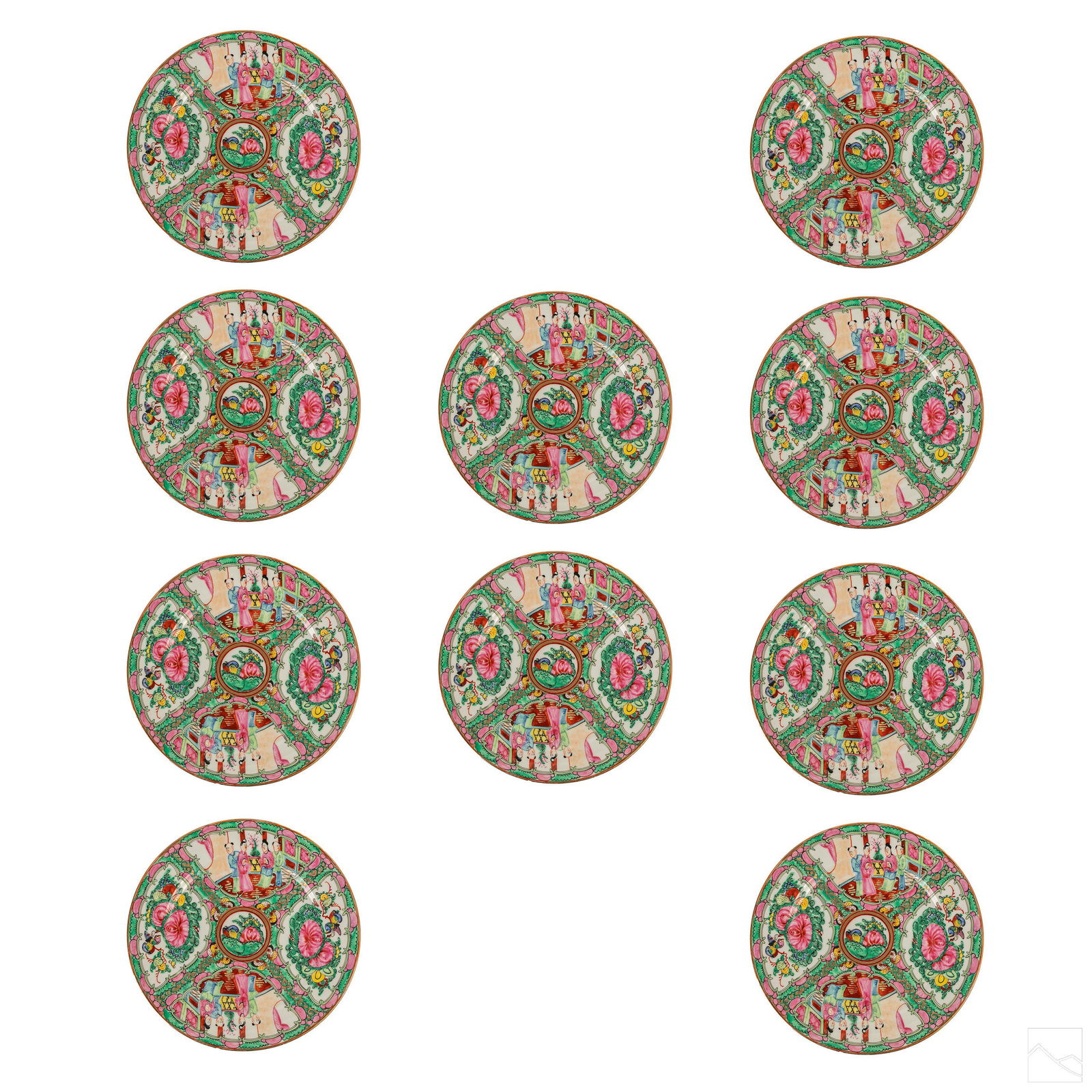 Chinese Porcelain Glazed Japanese Shape Plates Set (1 of 7)