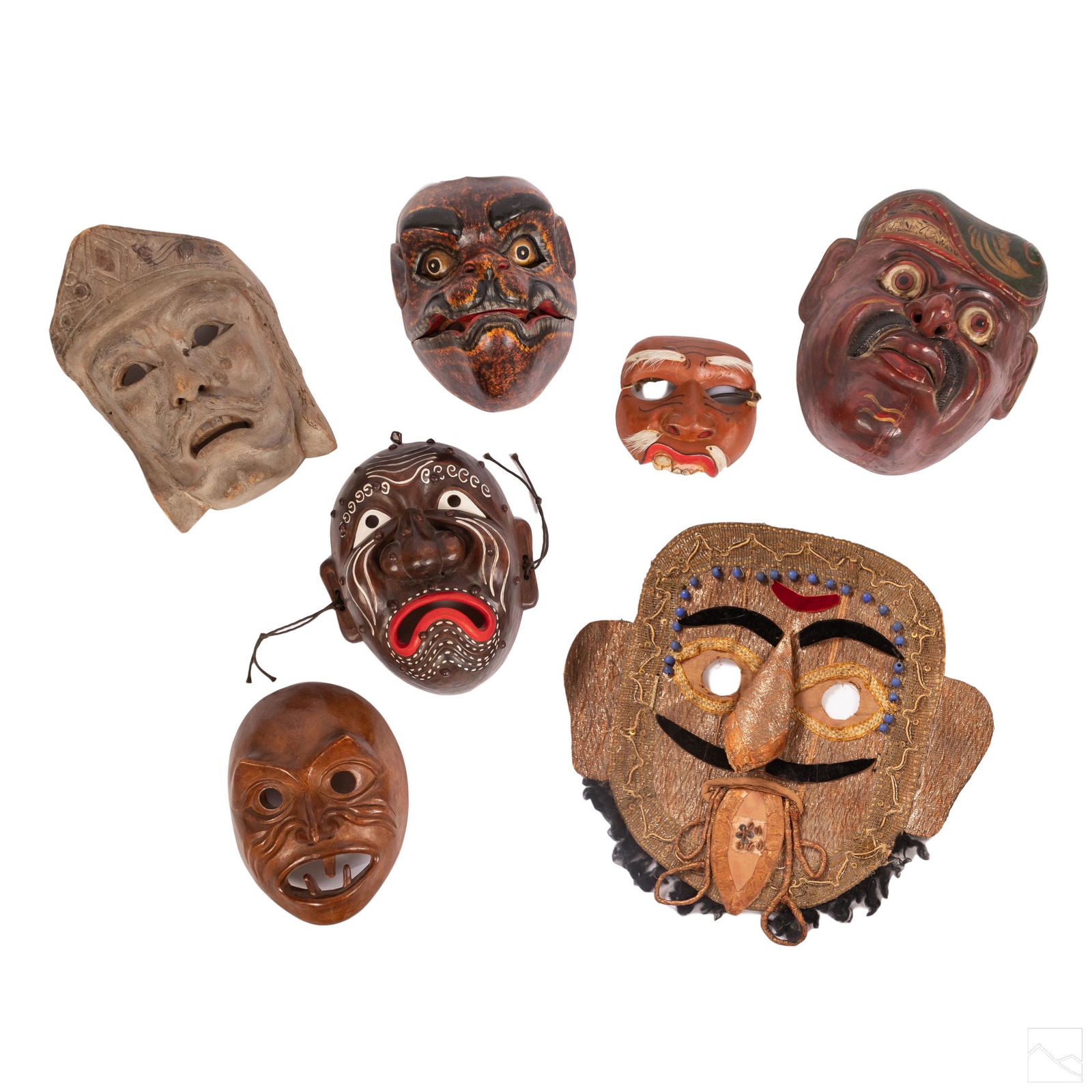 Chinese Japanese Asian Warrior and Ritual Mask LOT (1 of 9)