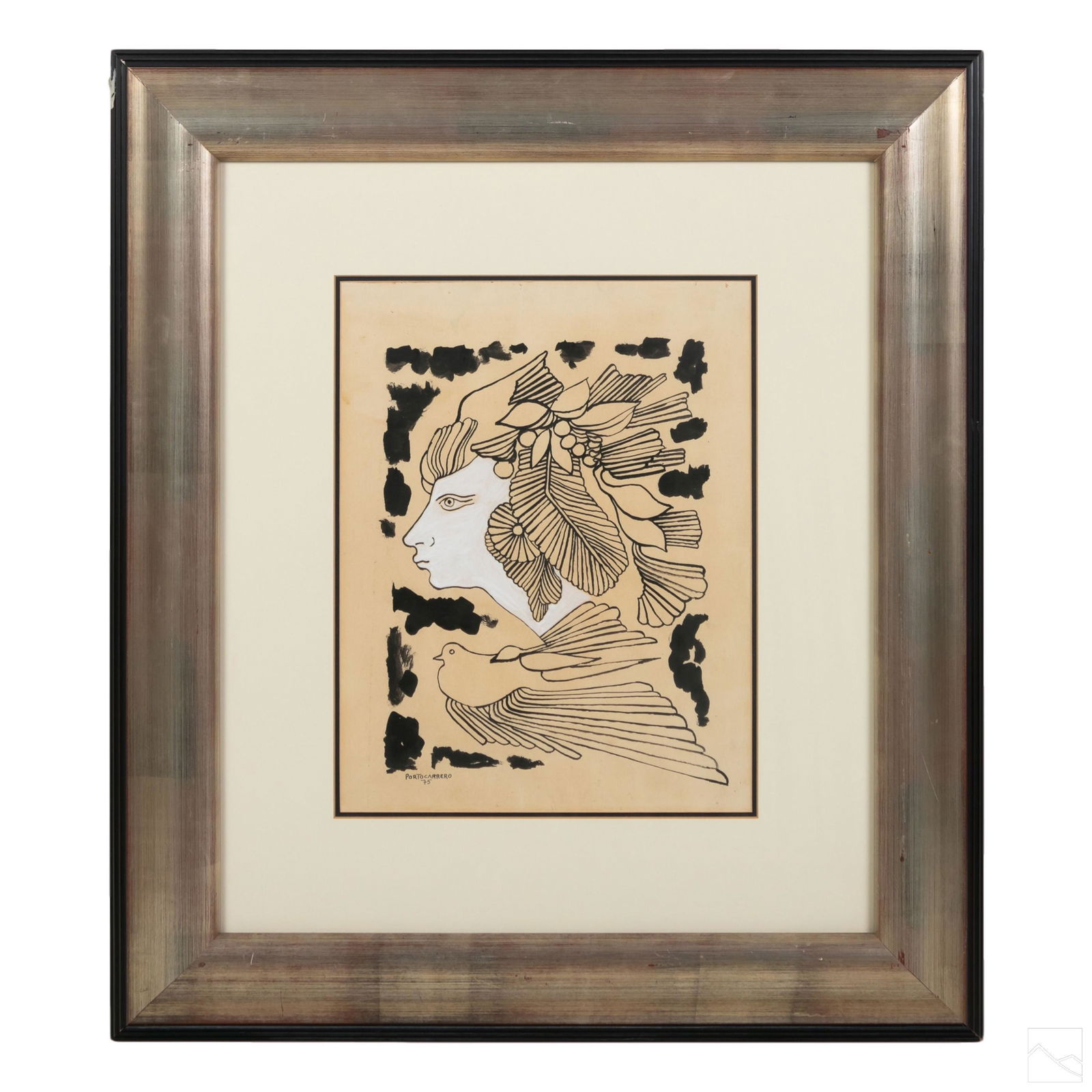 Rene Portocarrero 1912-1986 Ink & Gouache Painting (1 of 5)