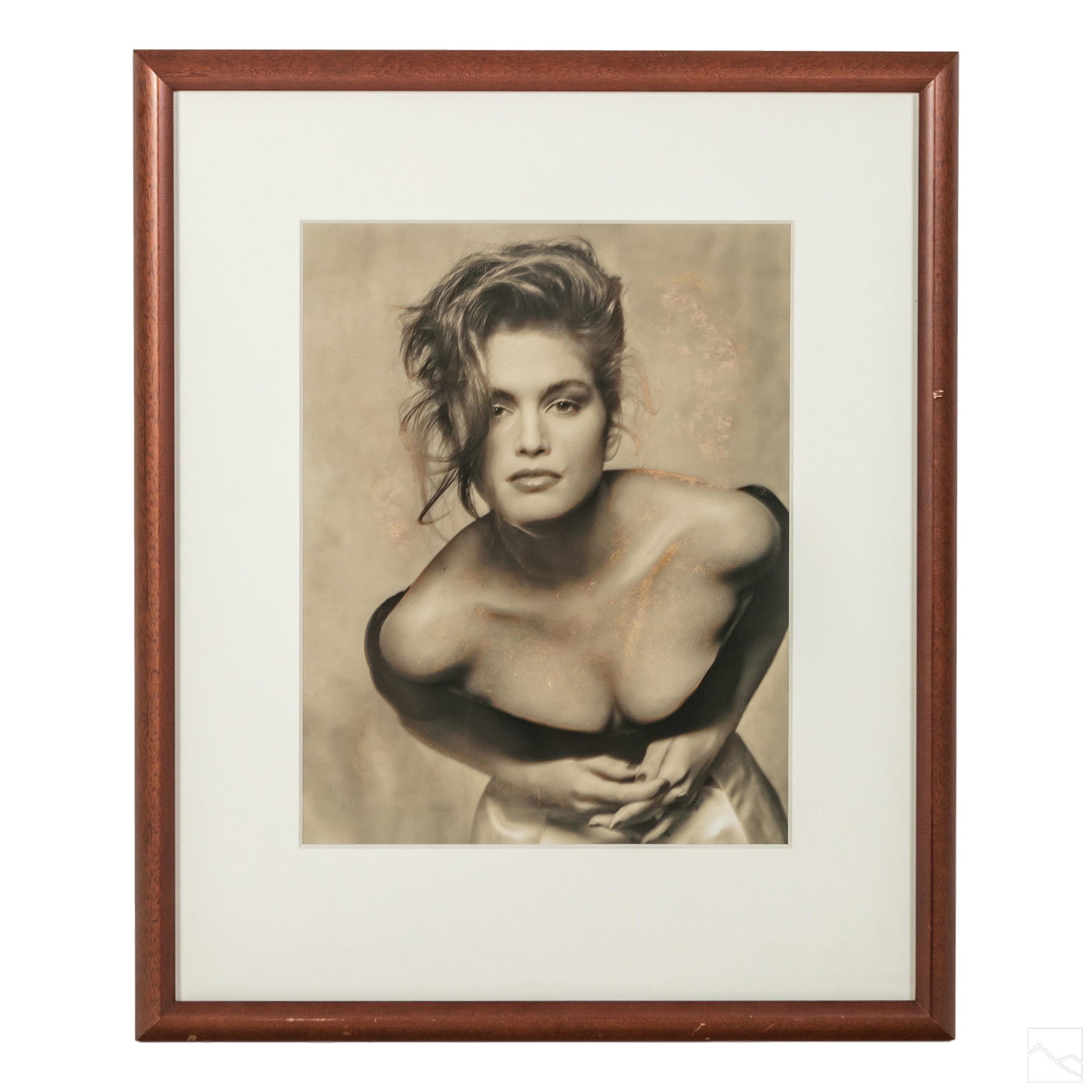 Terence Donovan (1936-1996) Cindy Crawford Photo: Terence Donovan (British, 1936-1996). Framed and matted photograph of Cindy Crawford. Photo taken in 1988. Gelatin silver limited edition printed 2007. Signed, titled and dated. Housed in custom frame