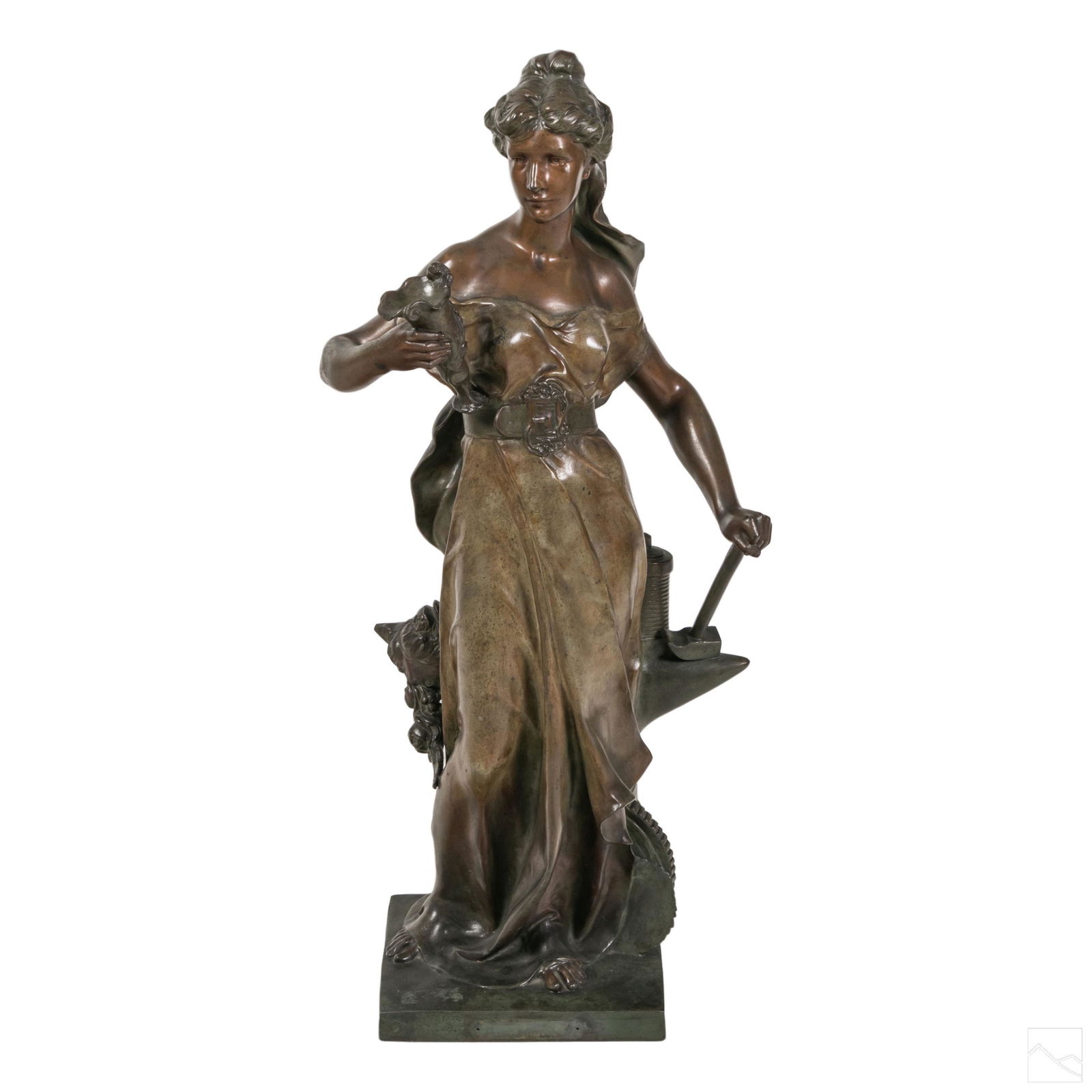 Art Nouveau Style 31" Metal Figural Art Sculpture (1 of 7)