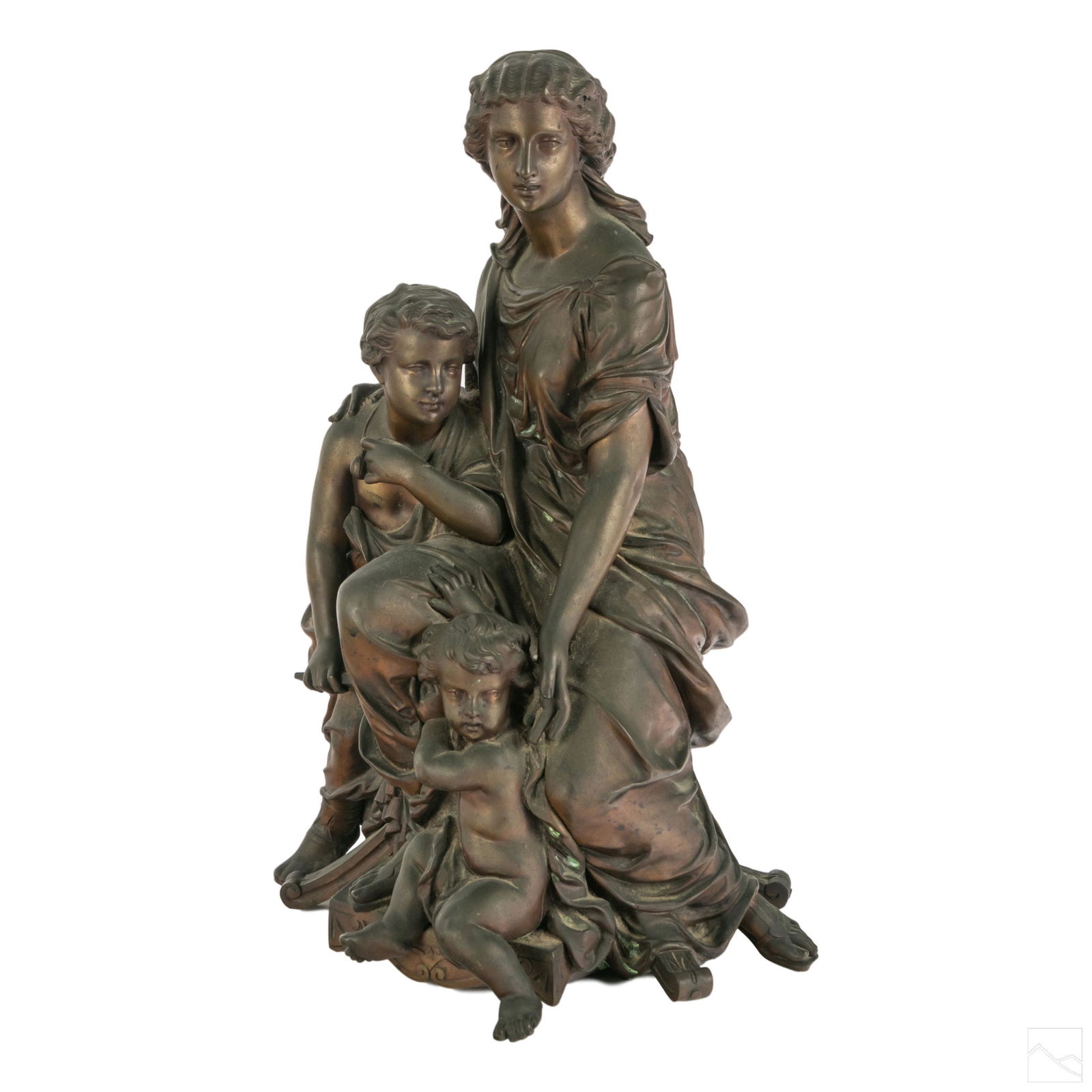 Neoclassical Bronzed Metal Figural Art Sculpture (1 of 6)