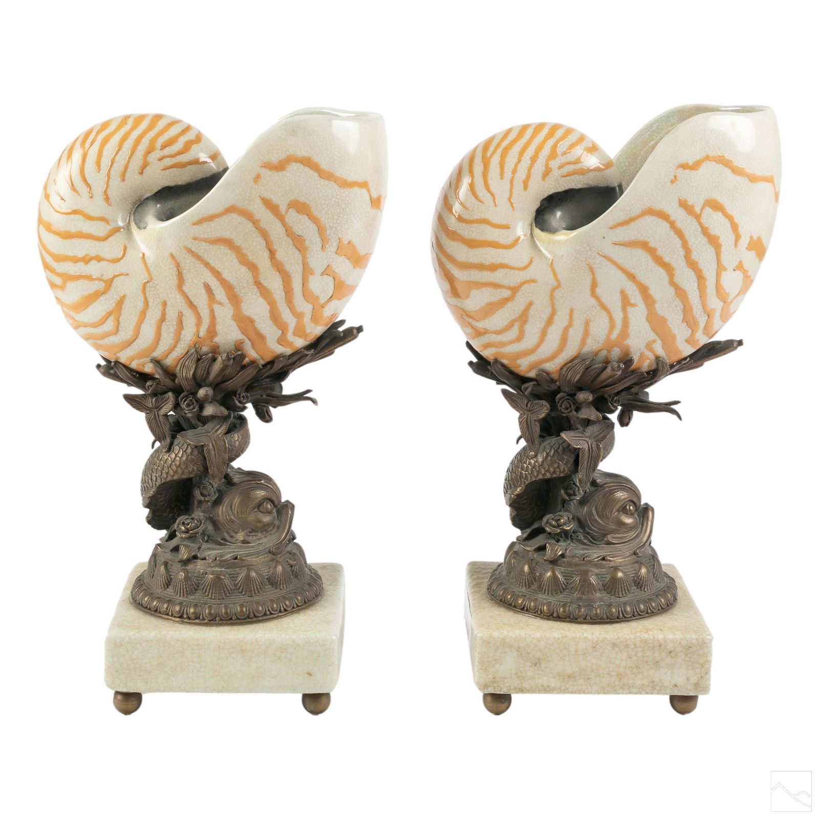 Castilian Bronze Nautilus Garniture Set Sculptures (1 of 9)