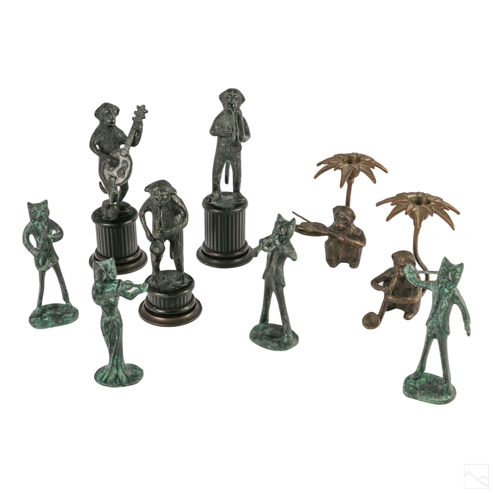 Bronze Vintage Musical Animal Figurine Sculptures (1 of 7)