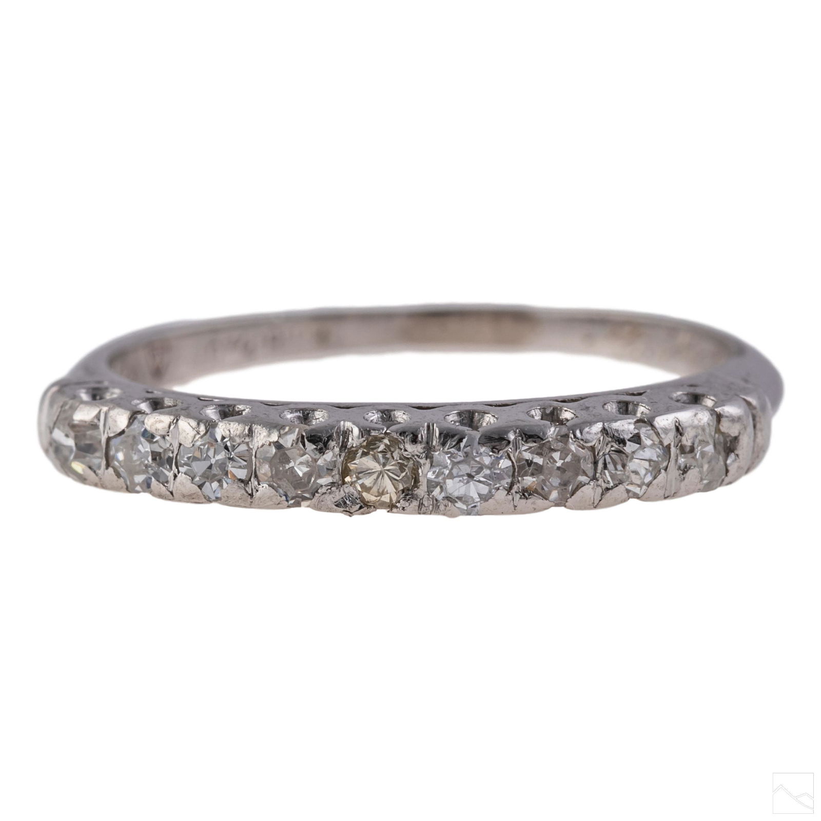 Platinum .15 CTTW Antique Diamond Anniversary Ring (1 of 9)