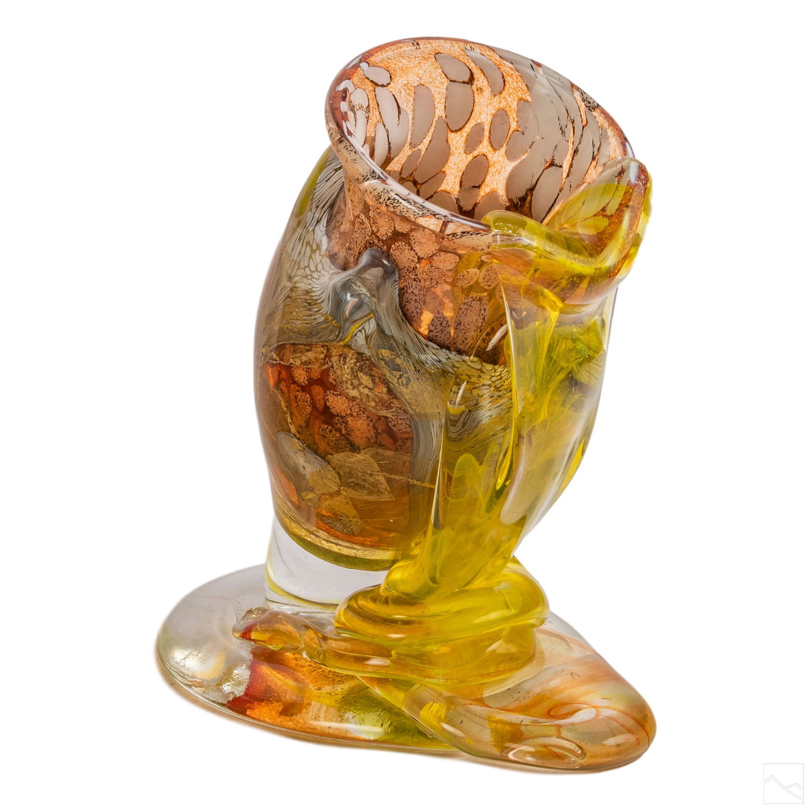 Murano Italian Abstract Art Glass Sommerso Vase (1 of 6)