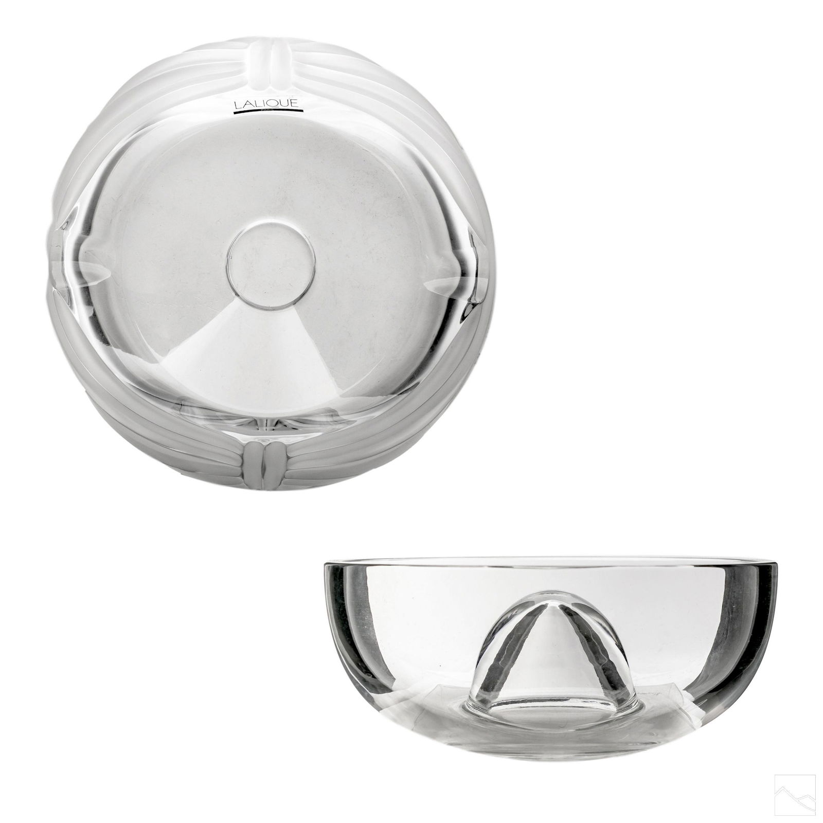 Lalique French Frosted Art Glass Crystal Ashtrays (1 of 9)