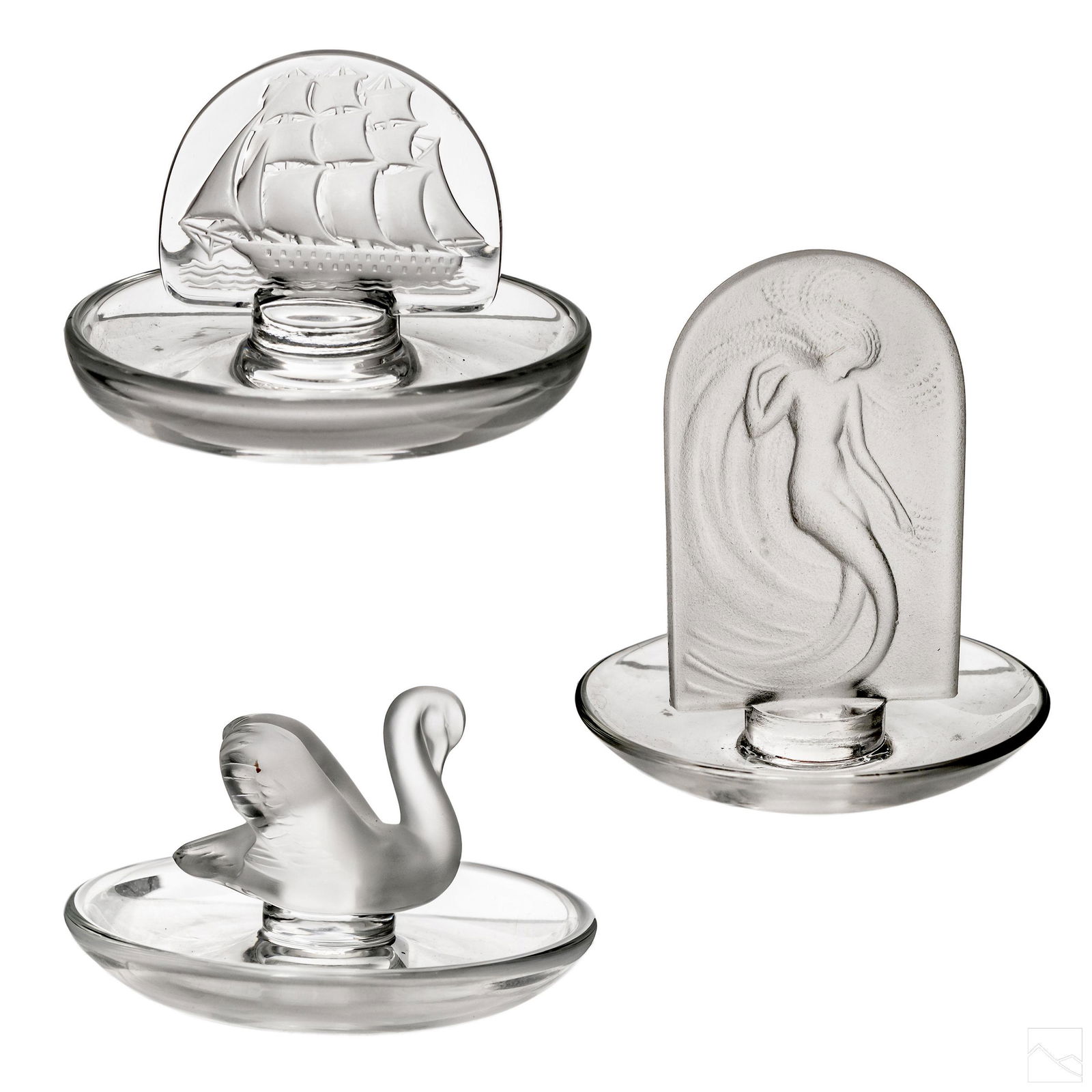 Lalique French Art Glass Crystal Ring Trays Group (1 of 8)