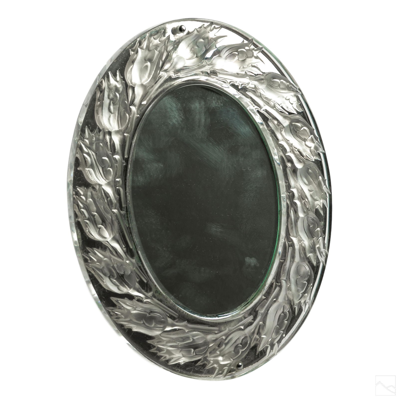 Lalique French Crystal Boutons Roses Table Mirror (1 of 5)